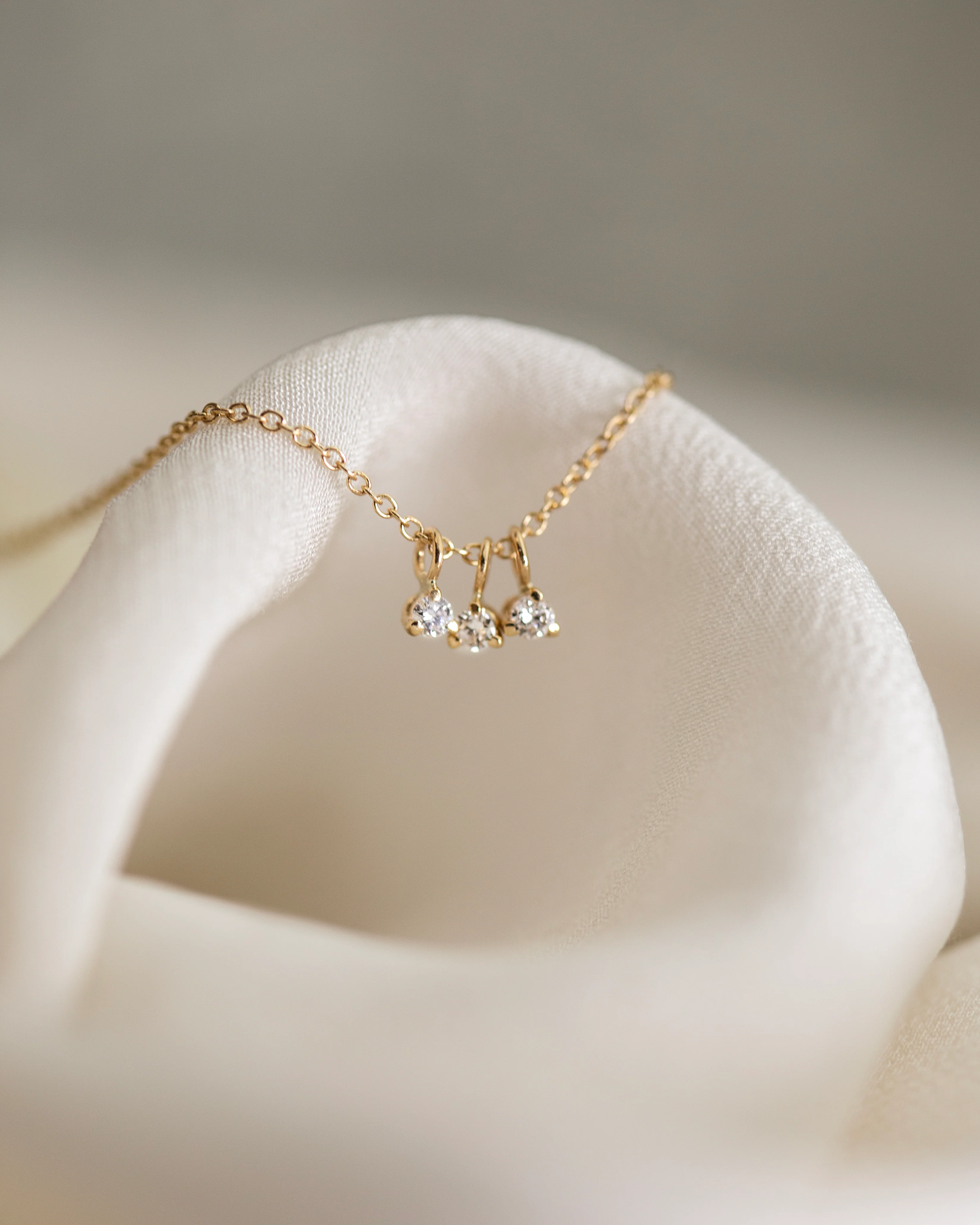 14k Baby Diamond Necklace - Image 2