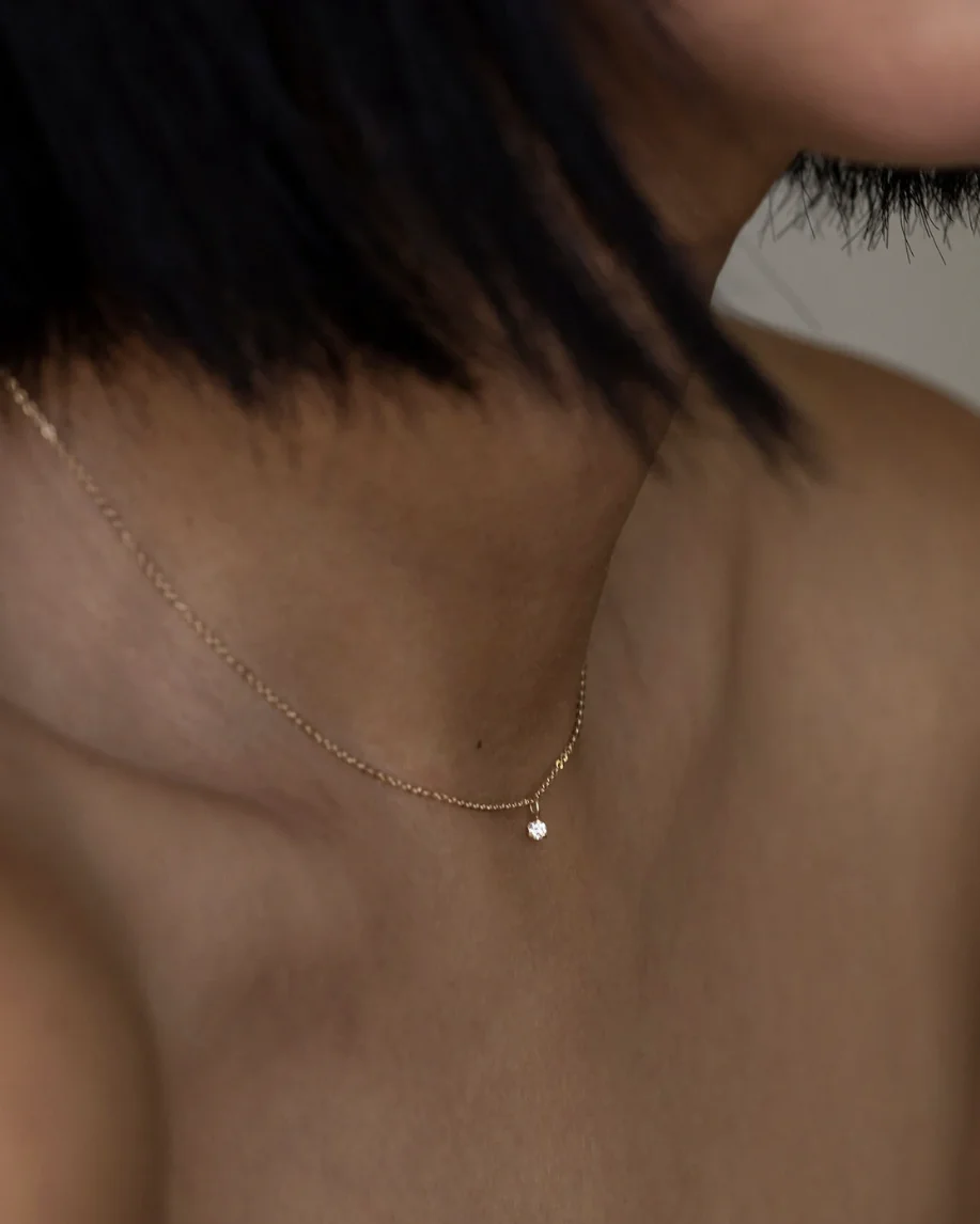14k Baby Diamond Necklace - Image 3