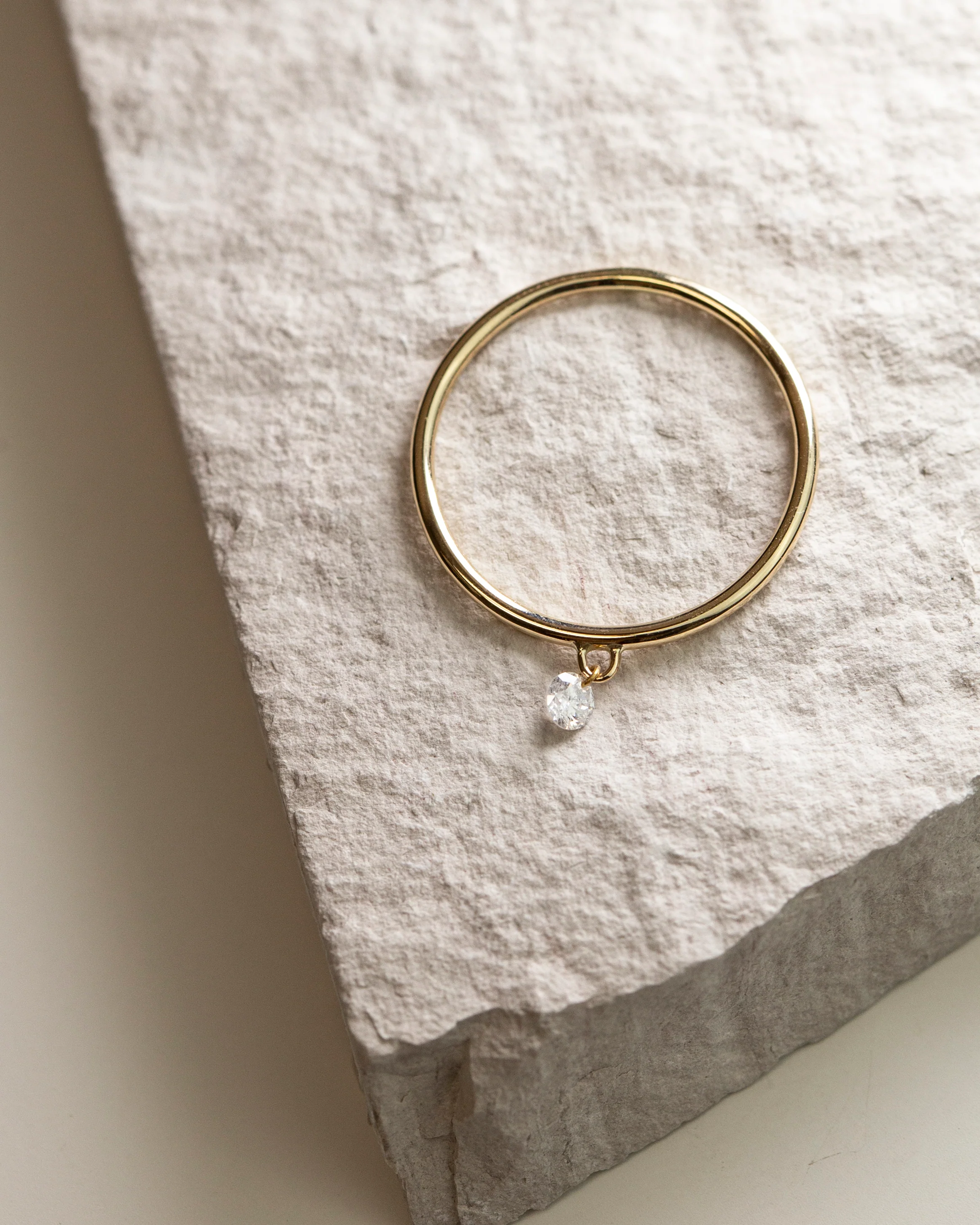 14k Bare Diamond Solid Ring - Image 3
