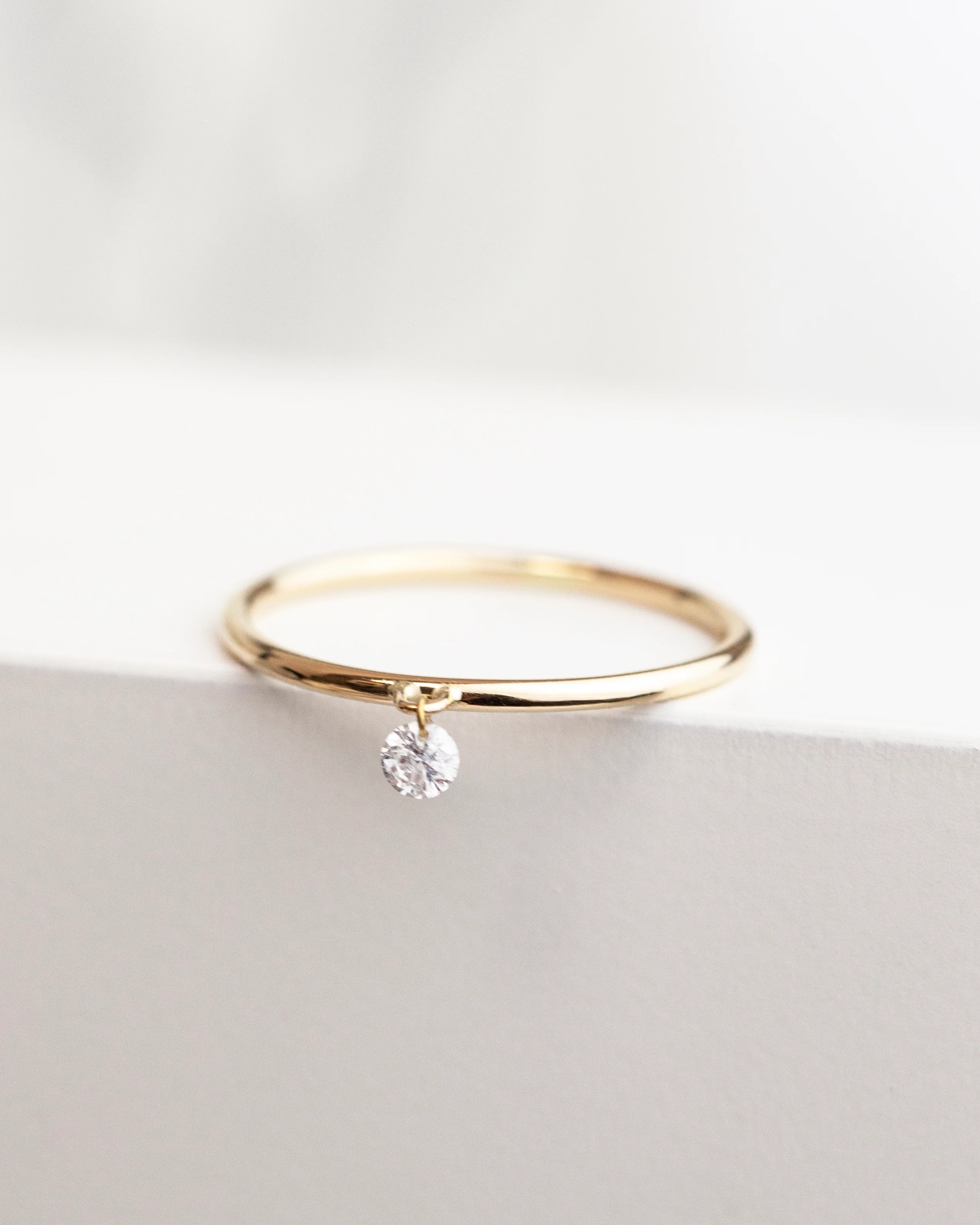 14k Bare Diamond Solid Ring - Image 4