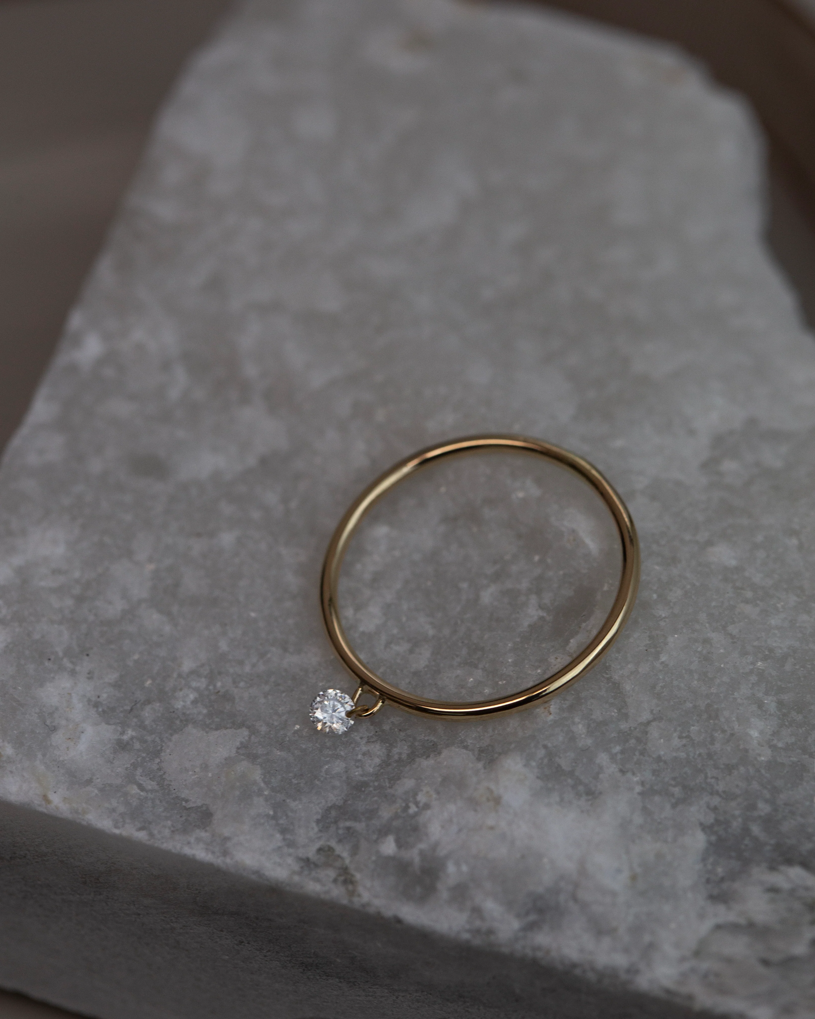 14k Bare Diamond Solid Ring - Image 5