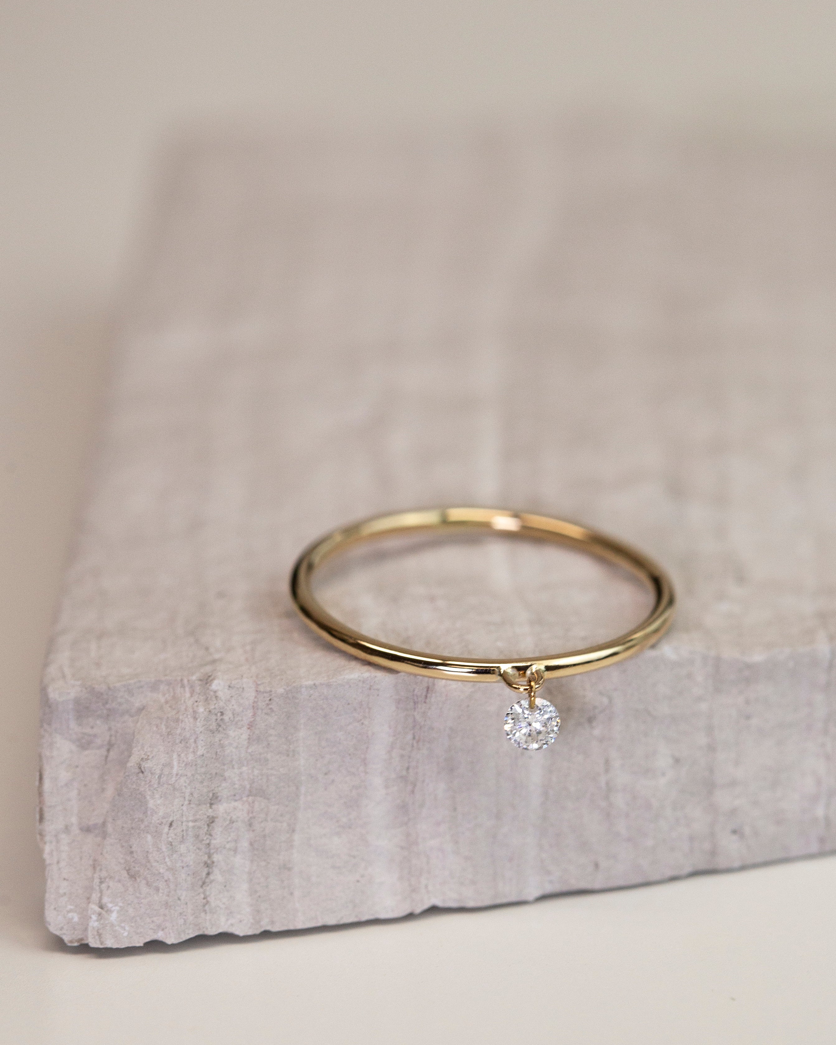 14k Bare Diamond Solid Ring - Image 6