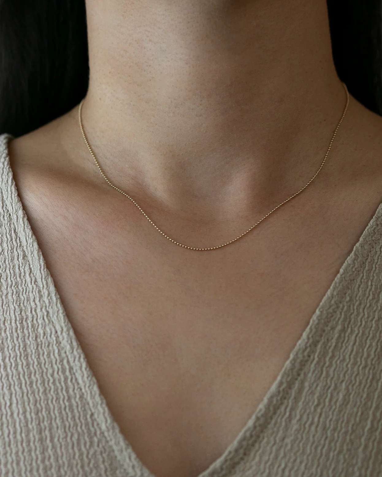 14k Bead Chain necklace - Image 7