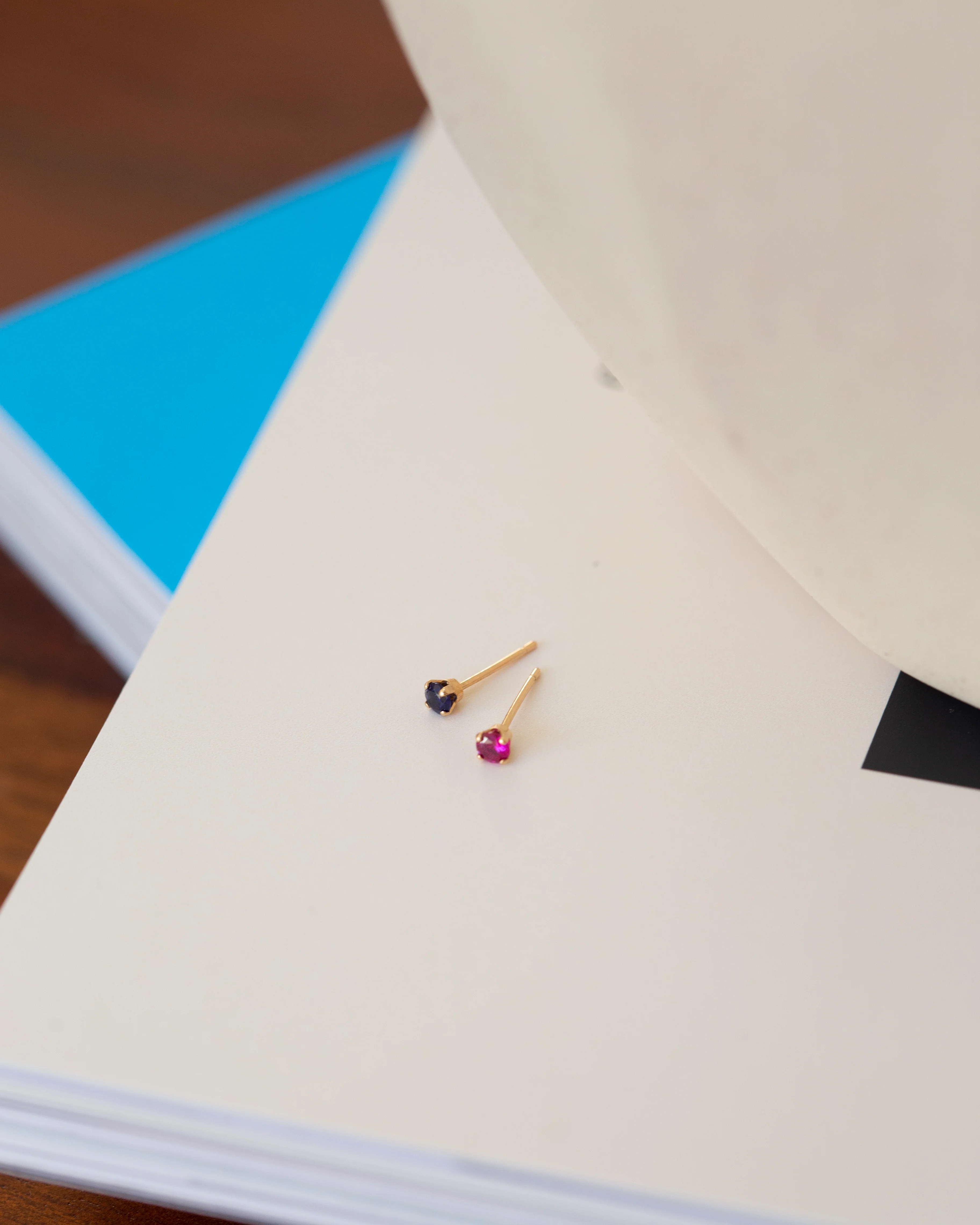 14k Birthstone Stud Earrings - Image 2