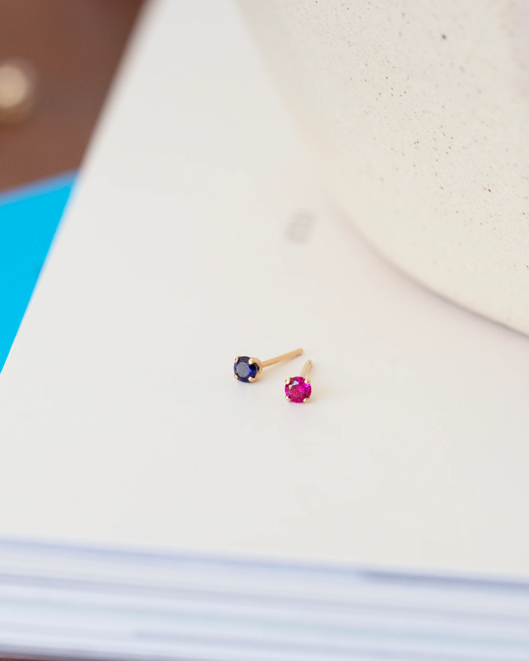 14k Birthstone Stud Earrings - Image 3