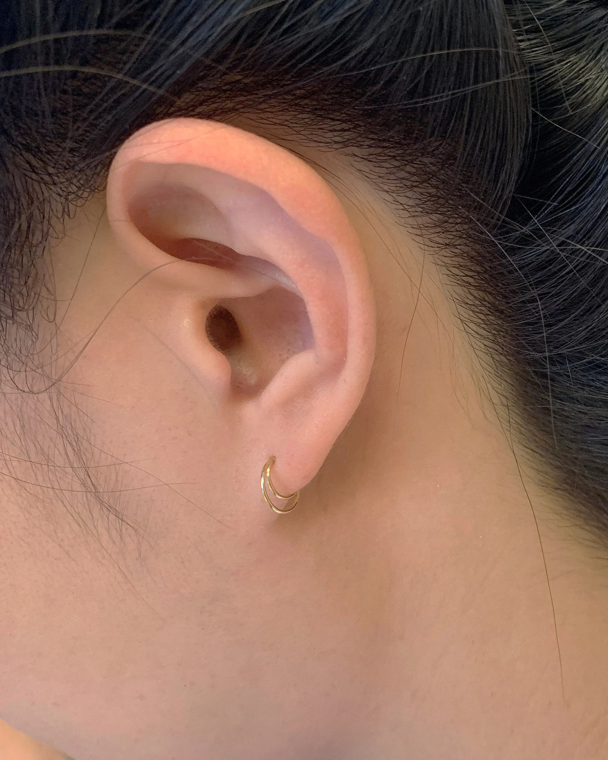 14k Crescent Moon Earrings - Image 2
