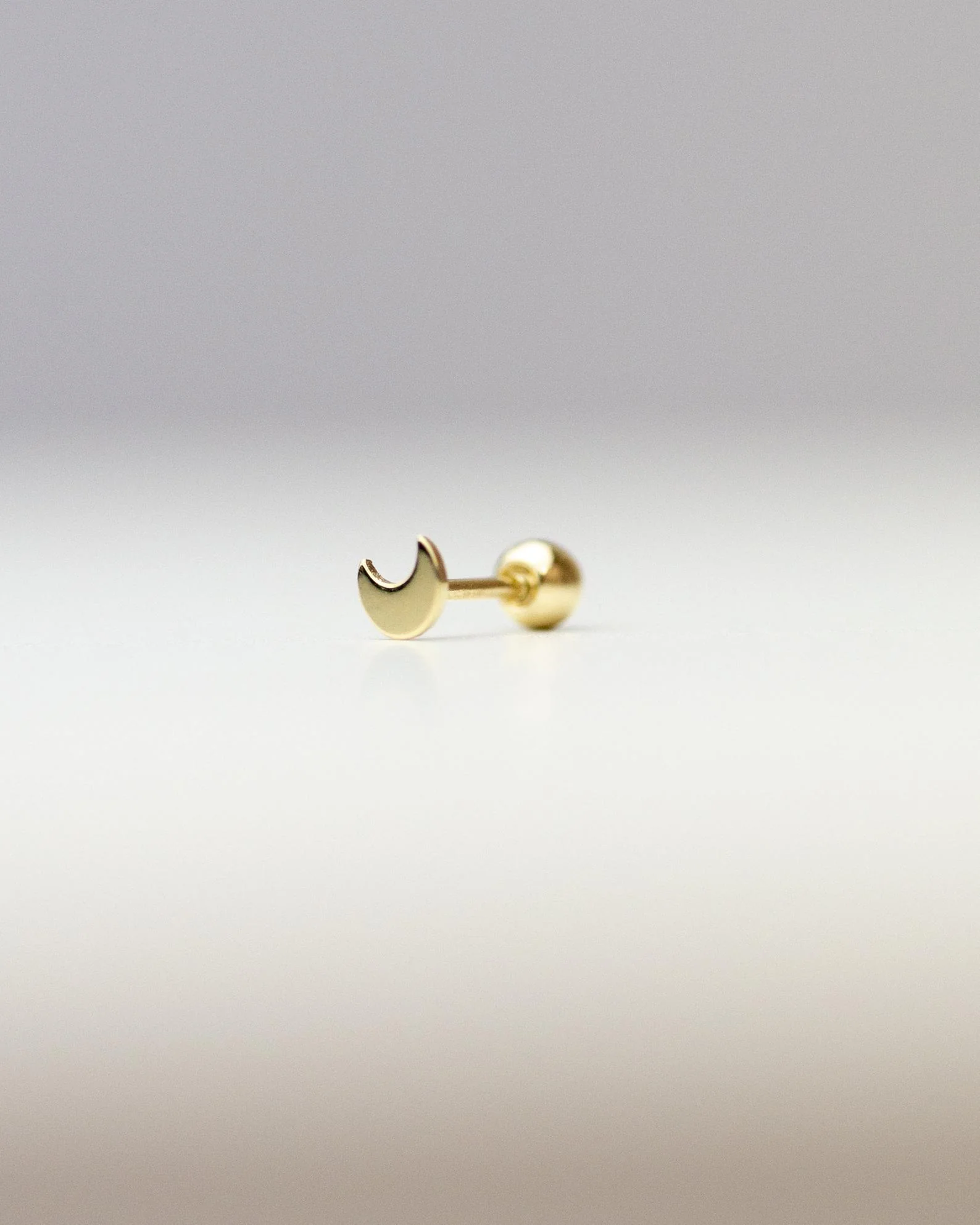 14k Crescent Moon stud - Image 3