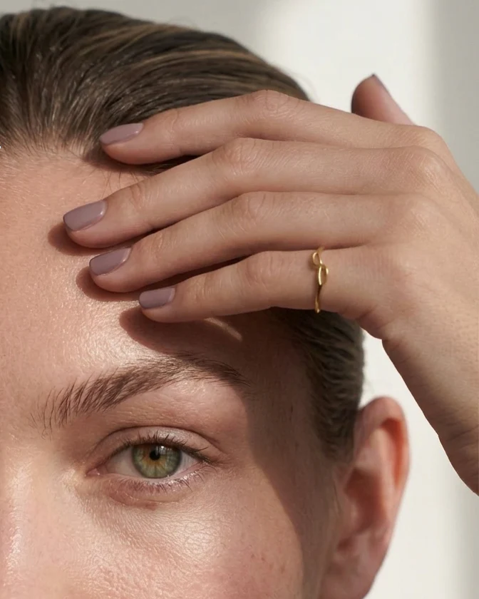 14k Cursive Letter Ring