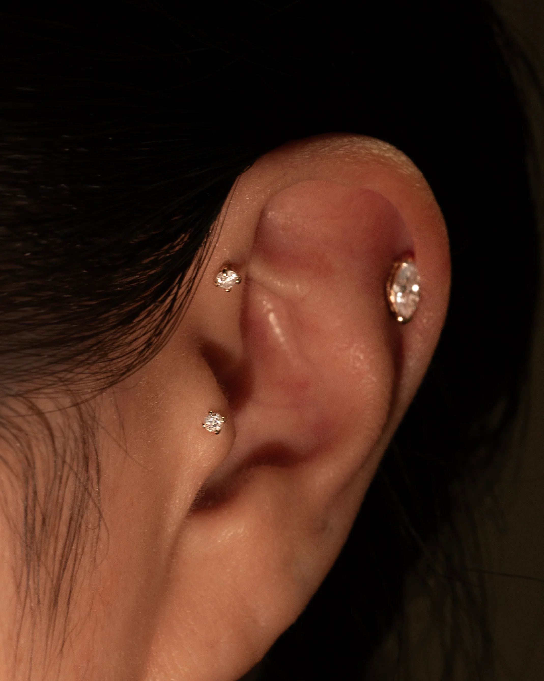 14k Diamond Flat back