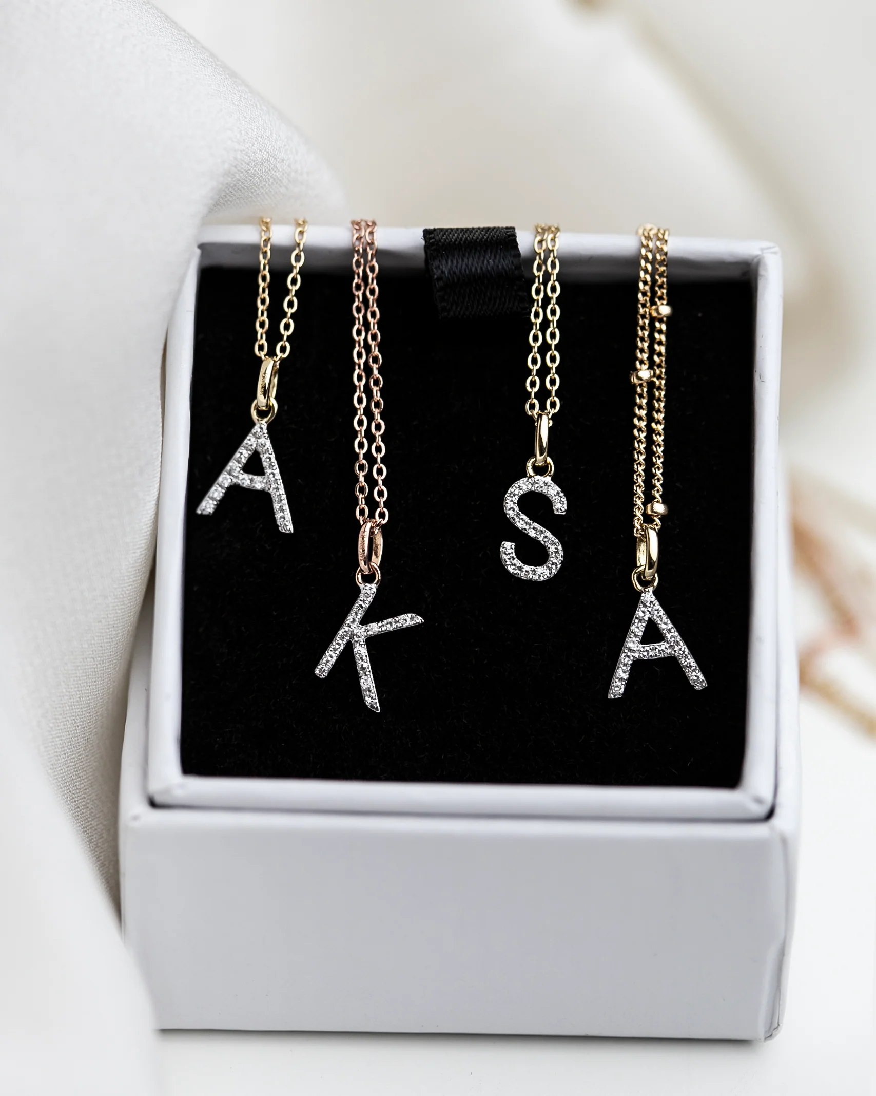 14K Diamond Initial Necklace - Image 10