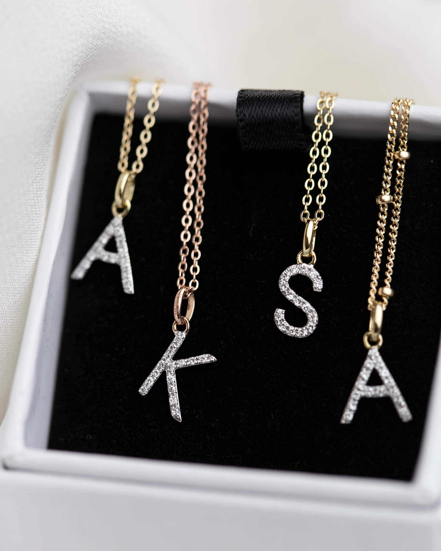 14K Diamond Initial Necklace - Image 11
