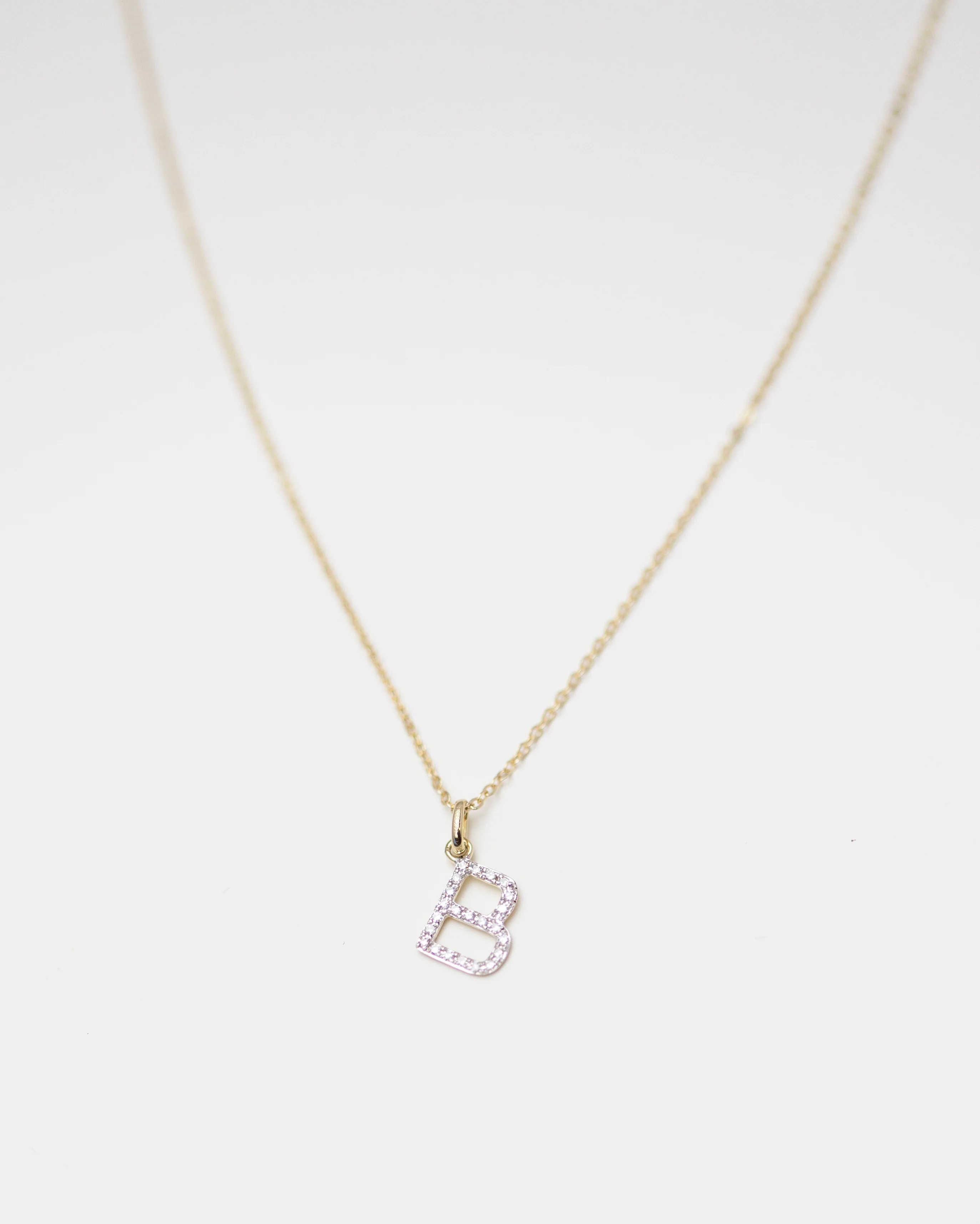 14K Diamond Initial Necklace - Image 7