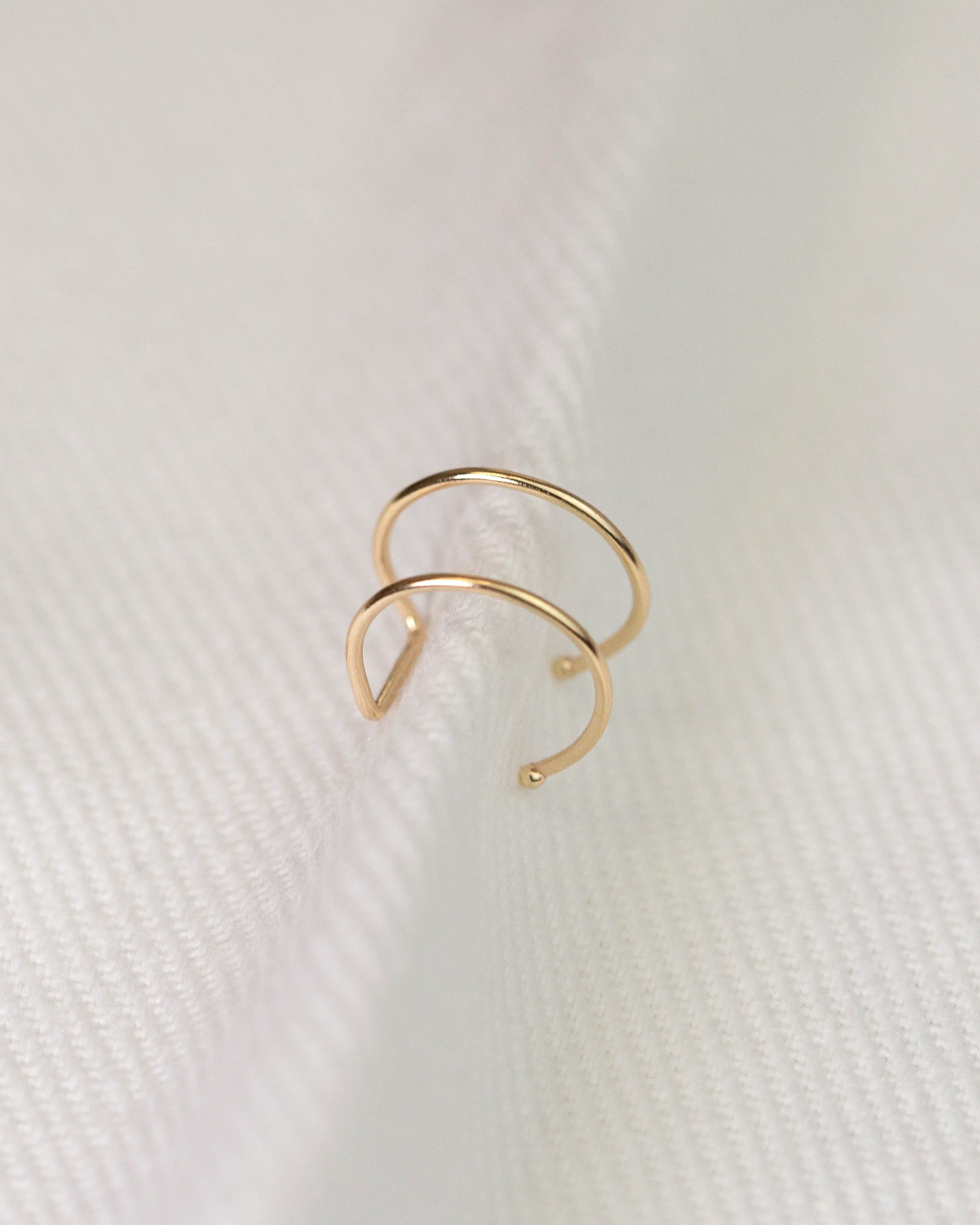 14k Double Line Ear Cuff - Image 3