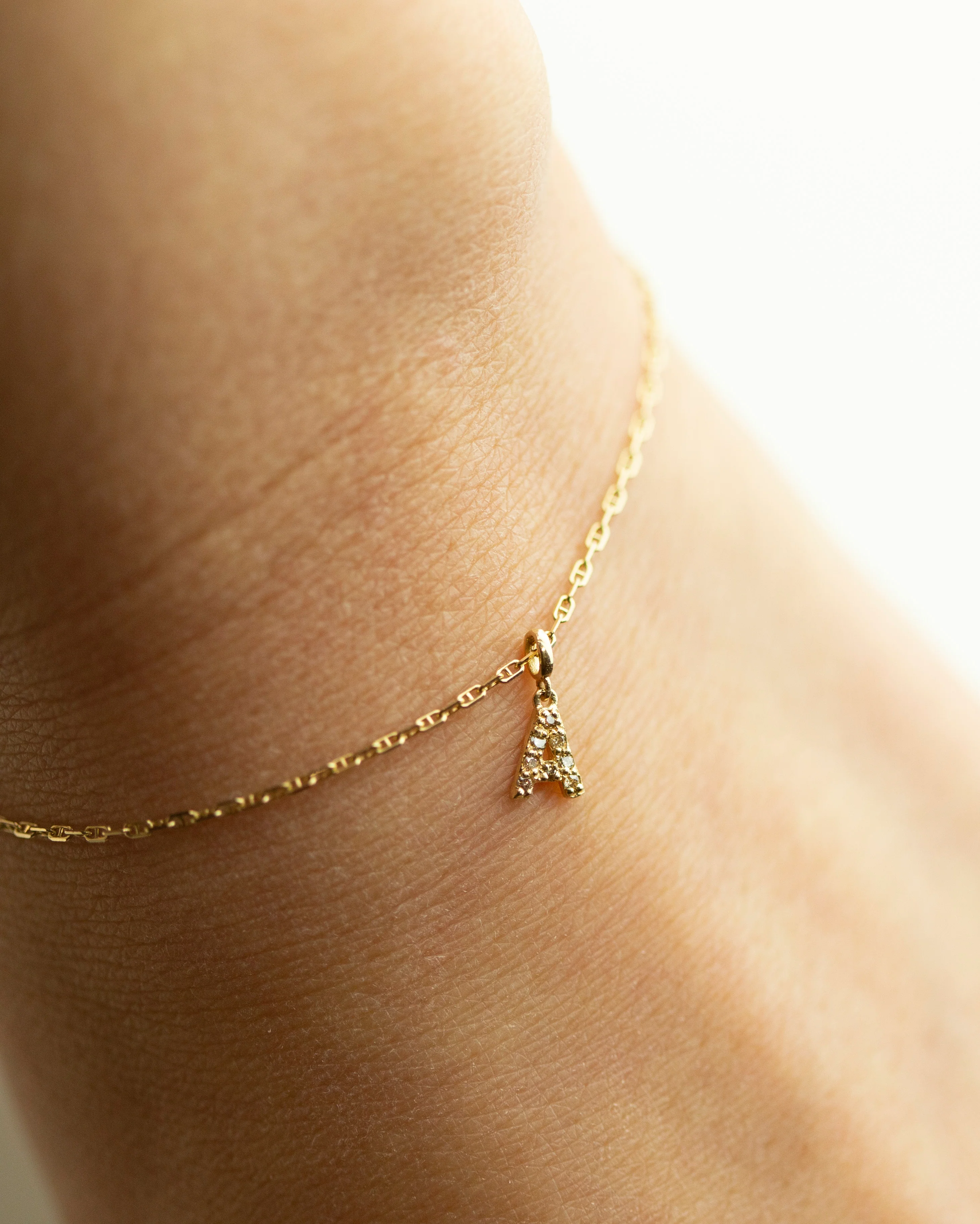 14k Genuine Diamond Initial Bracelet - Image 5