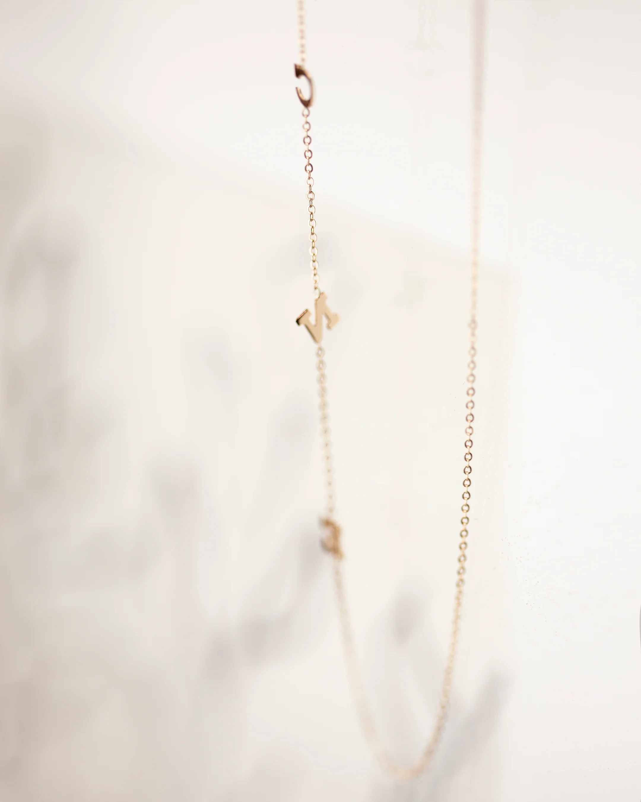 14k Gold Block Font Initial Letter Necklace - Image 3