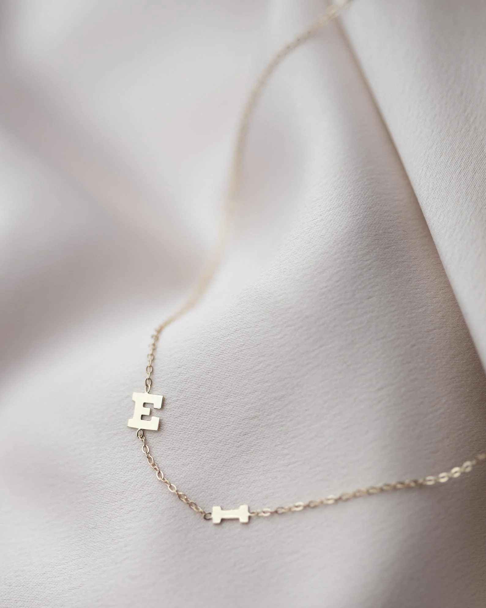 14k Gold Block Font Initial Letter Necklace - Image 6