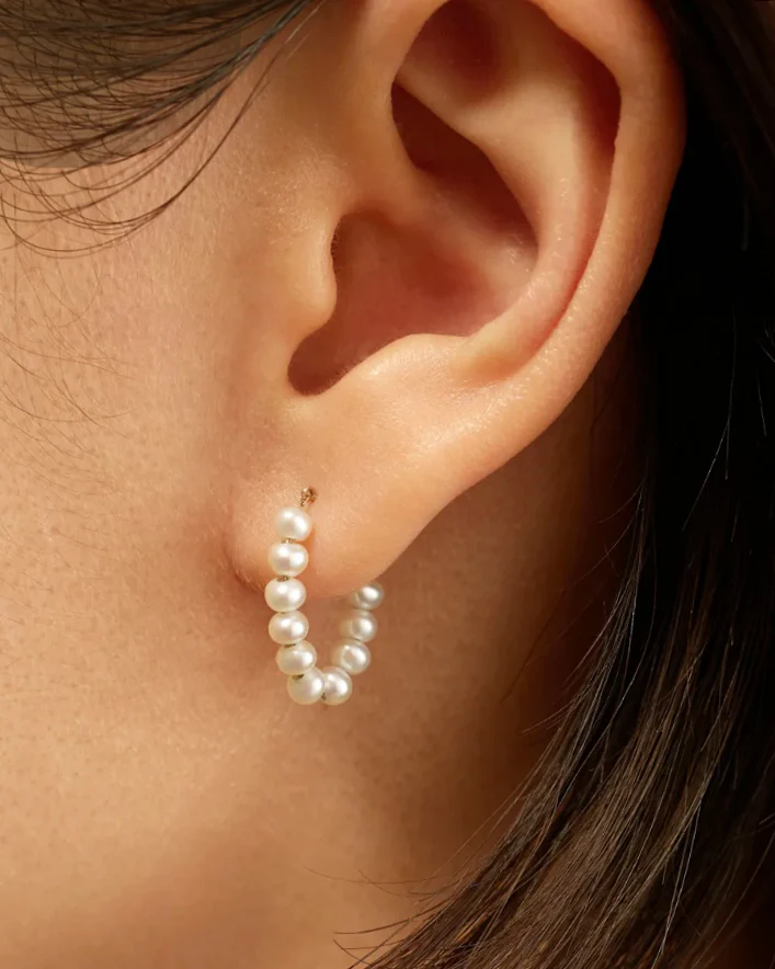 14k gold Freshwater Pearl Strand Earrings - Image 3