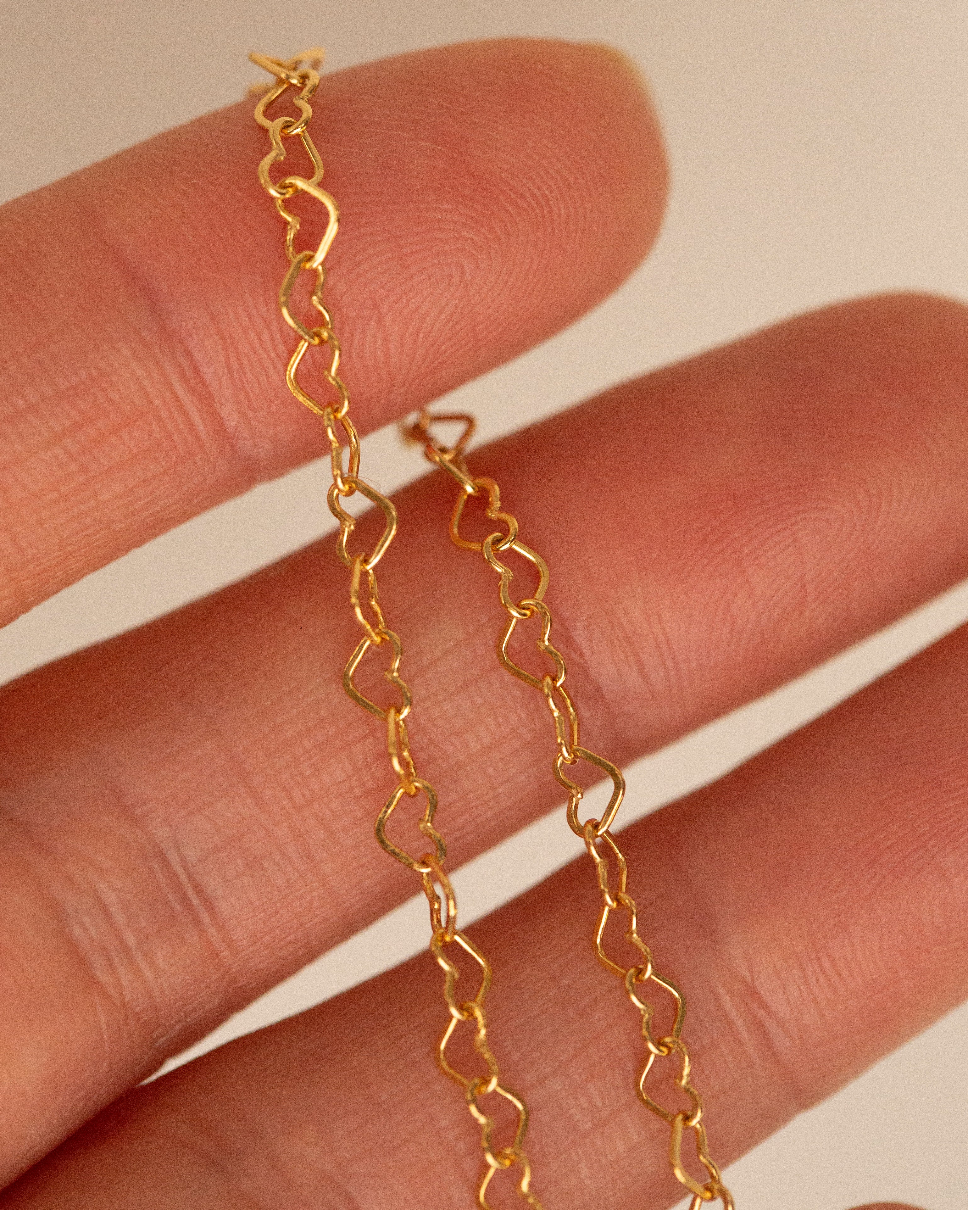 14K Gold Heart Chain Bracelet - Image 3