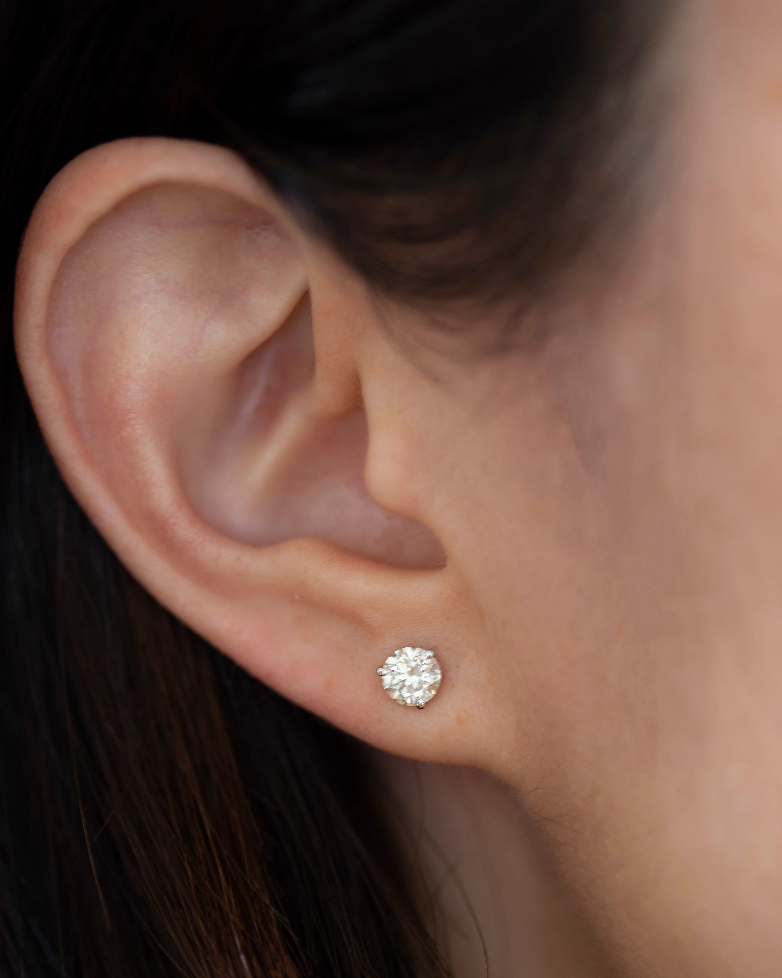 14k gold lab diamond earrings 1 Ct. TW - Image 4