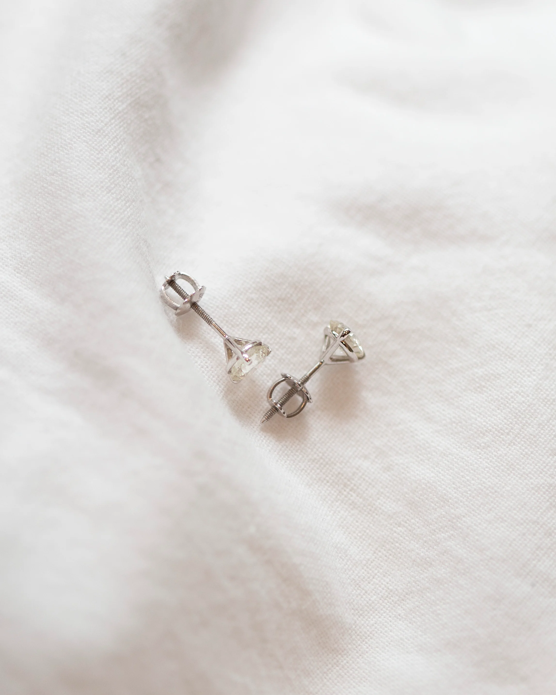 14k gold lab diamond earrings 1 Ct. TW - Image 5