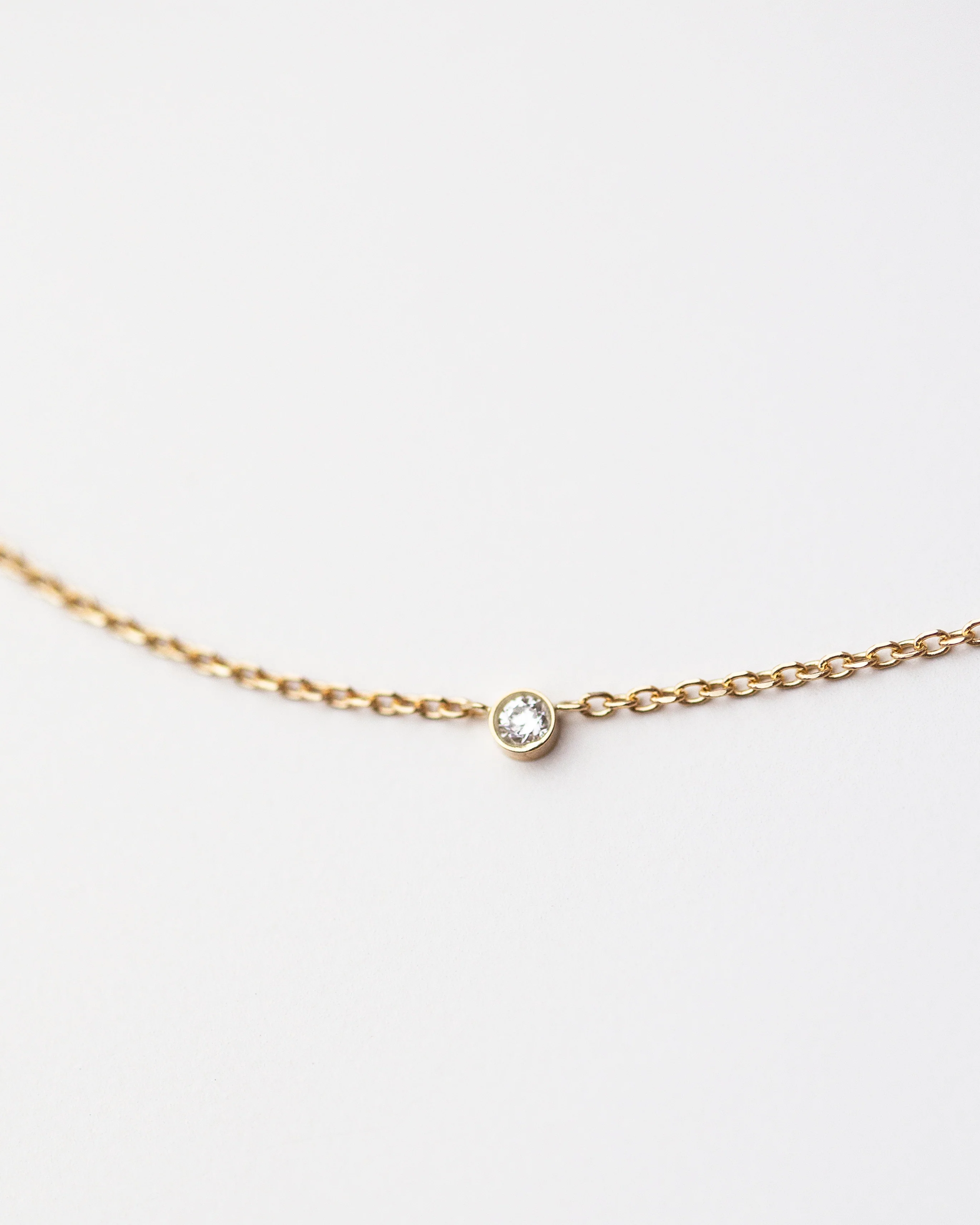 14k gold letter necklace with small diamond - Image 4