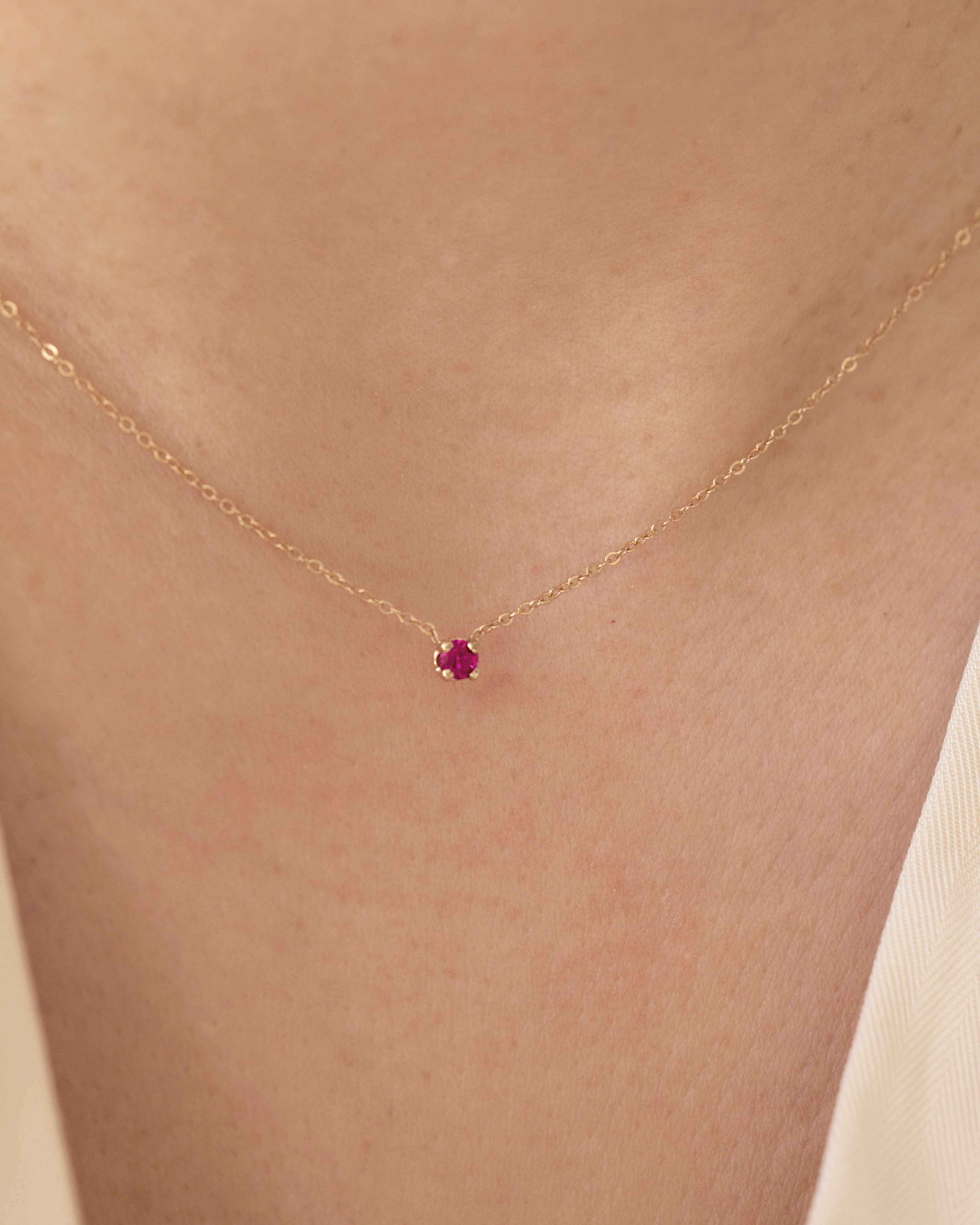 14k Gold Mini Birthstone necklace