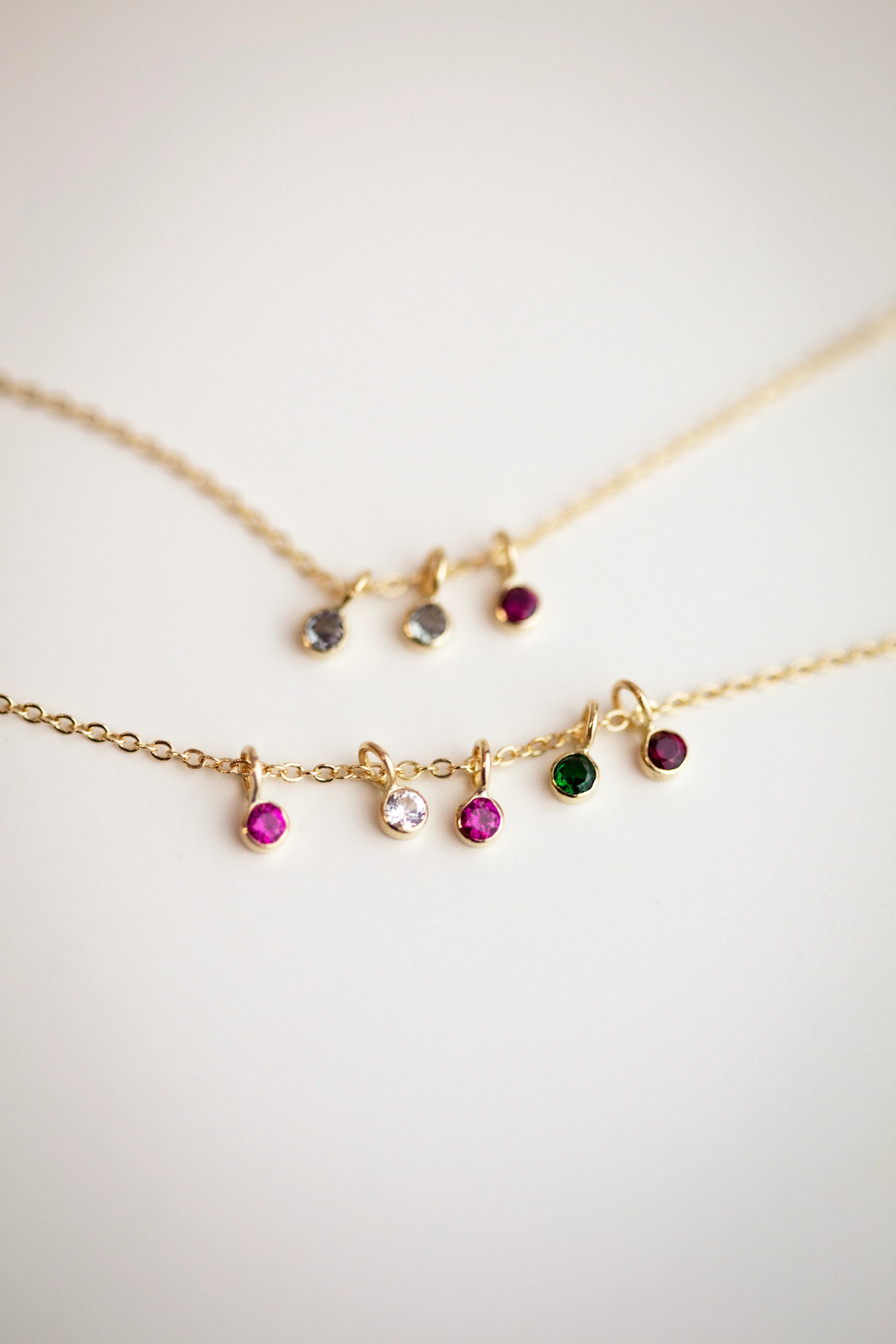 14k Gold Mini Birthstone necklace - Image 2