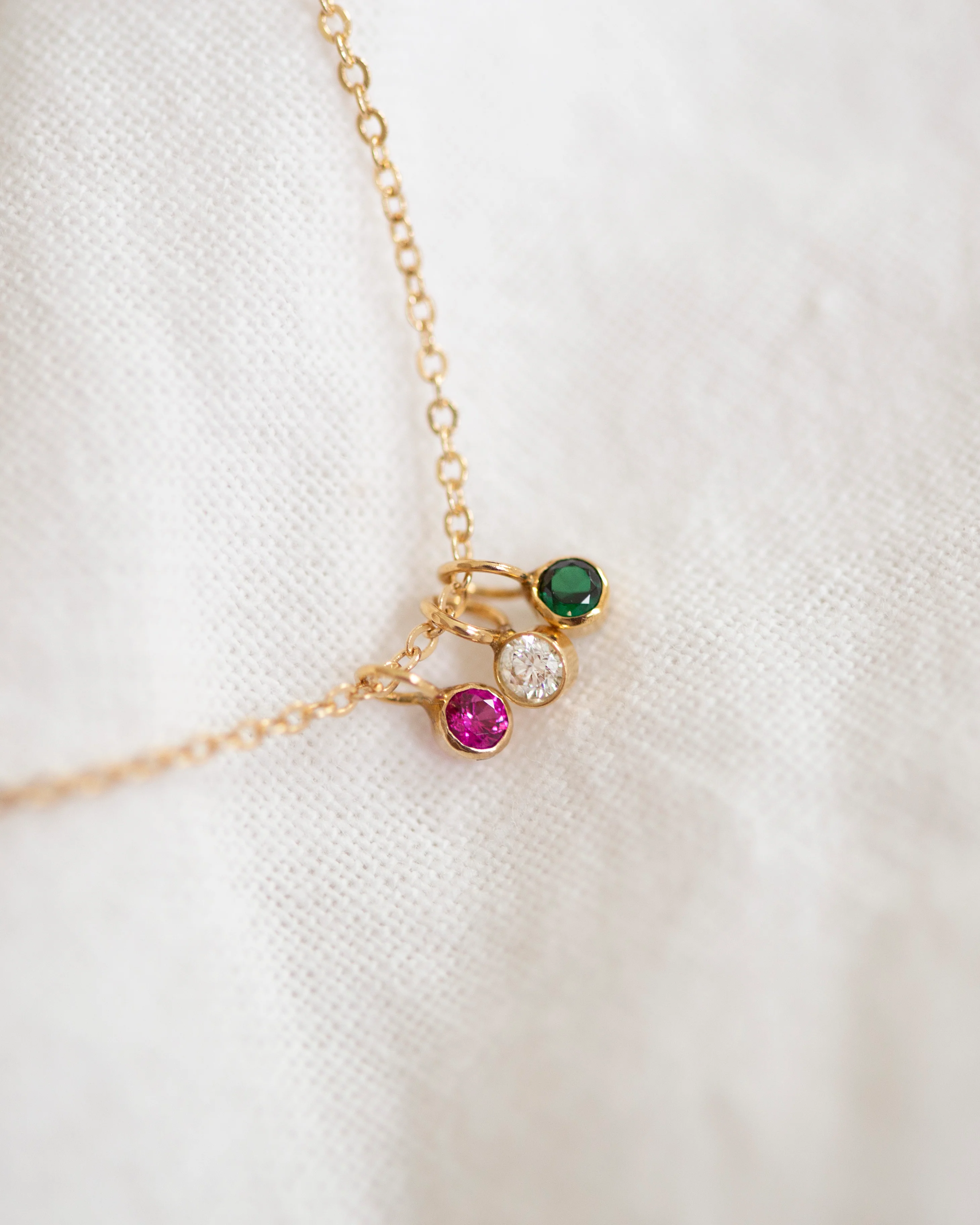 14k Gold Mini Birthstone necklace - Image 6