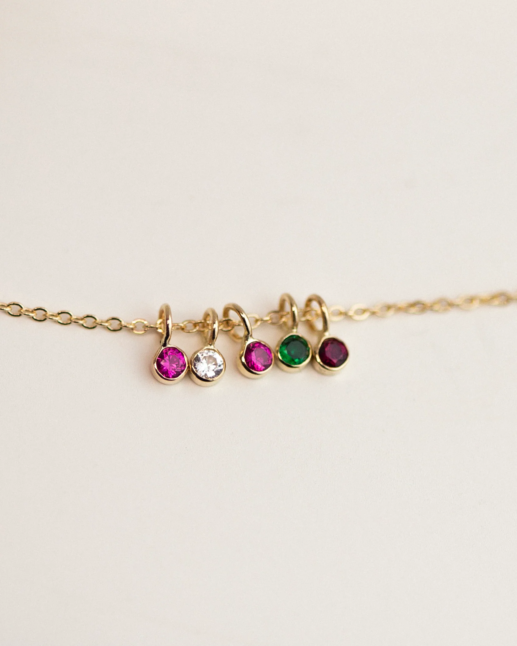 14k Gold Mini Birthstone necklace - Image 9