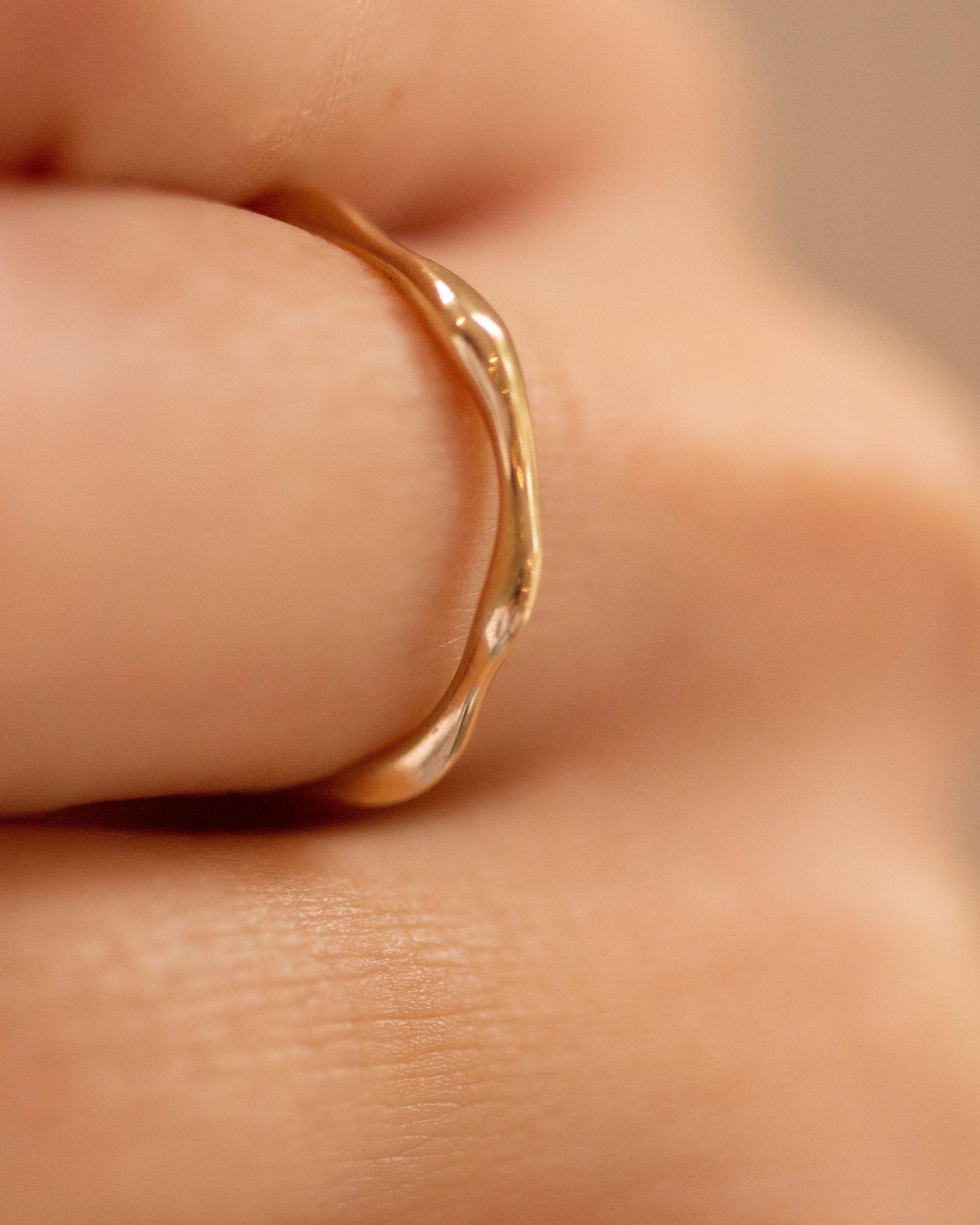 14K Gold Organic Wave Ring - Image 2