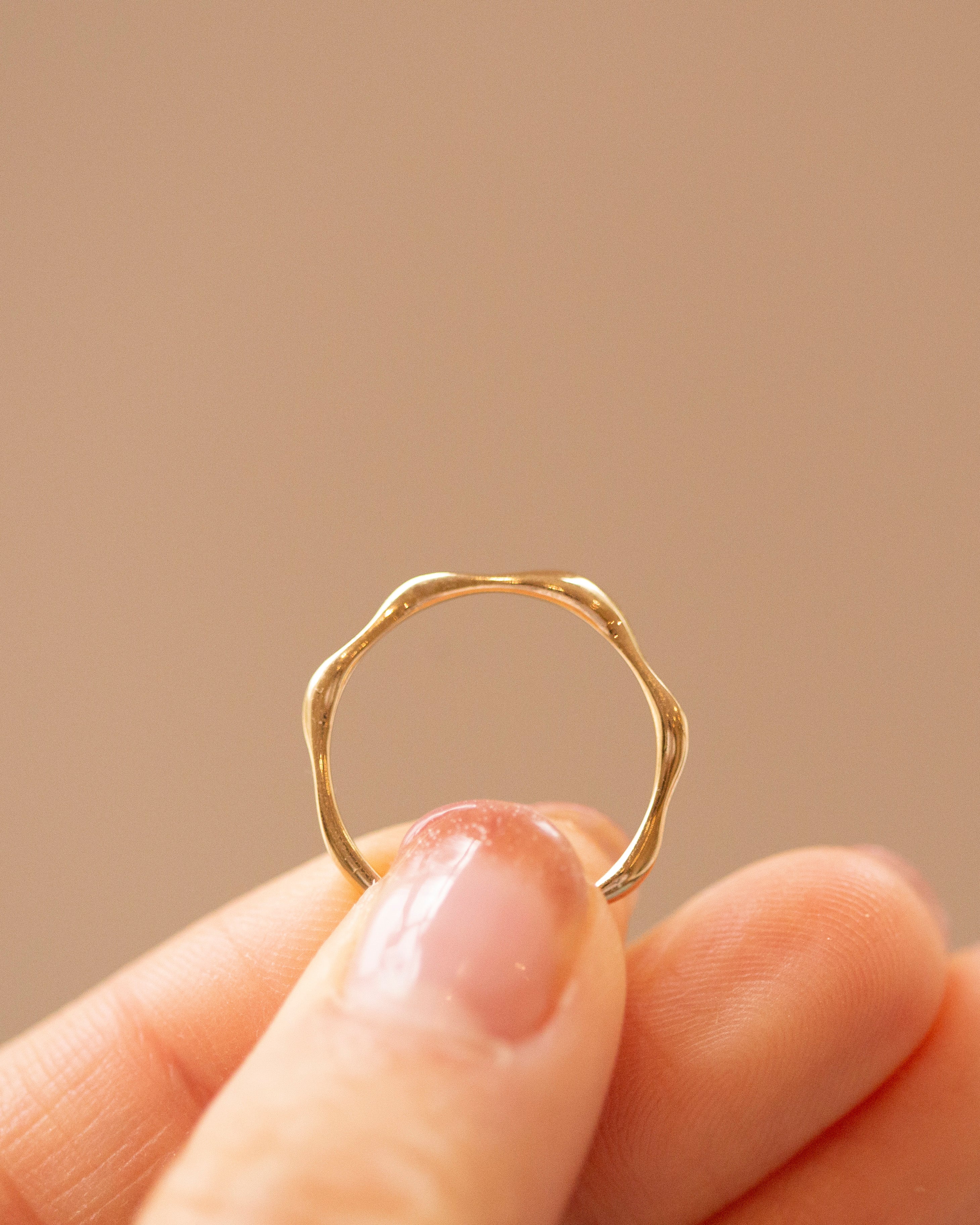 14K Gold Organic Wave Ring - Image 3