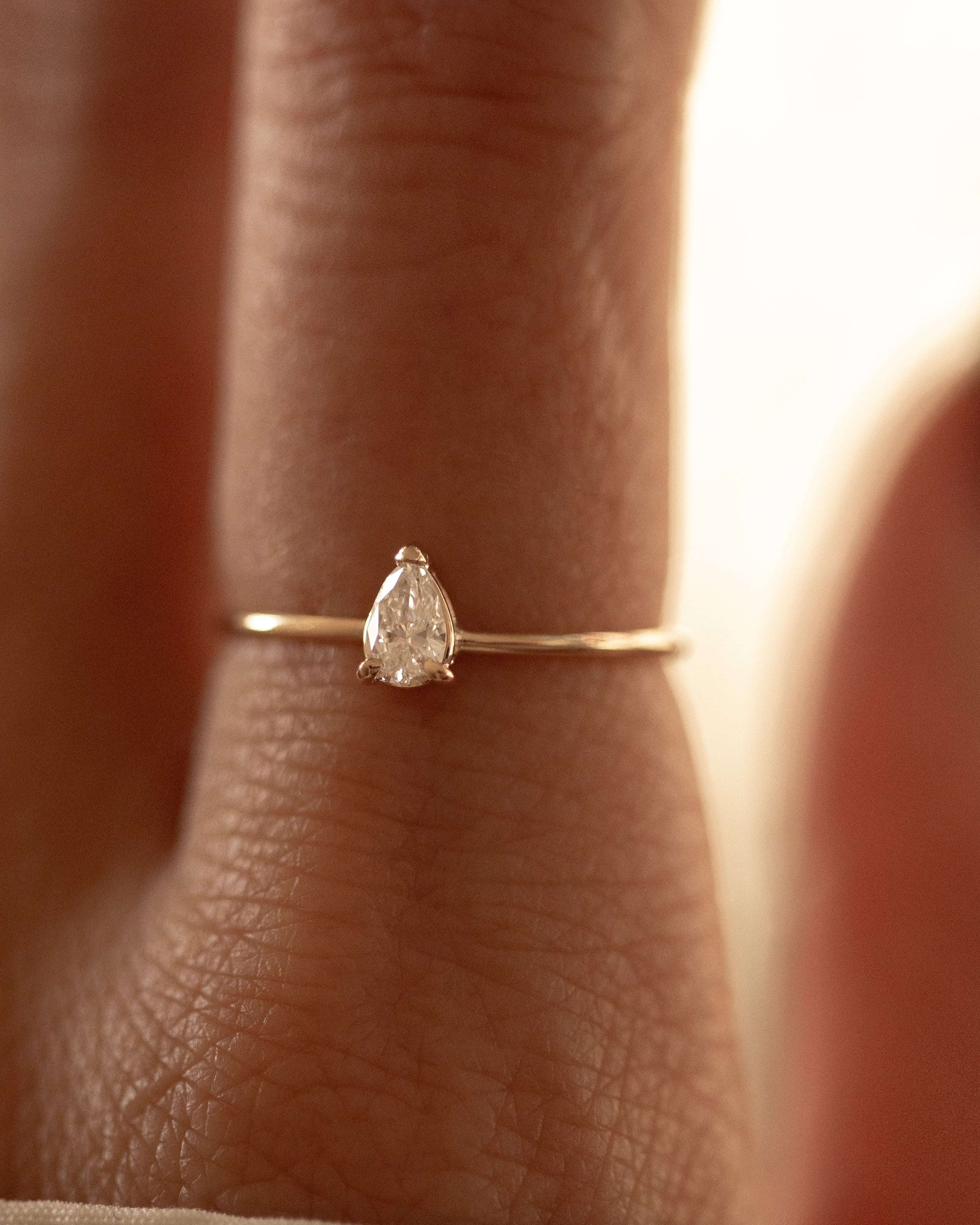 14K Gold Pear Lab Diamond Ring - Image 2