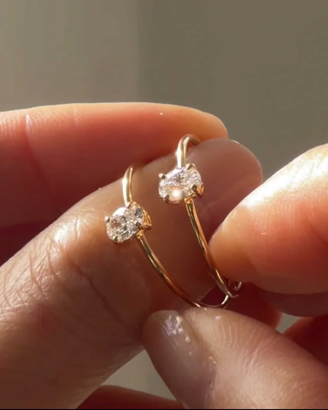 14K Gold Oval Lab Diamond Ring | VVS-VS D-F color | Minimalist engagement promise ring - Image 2