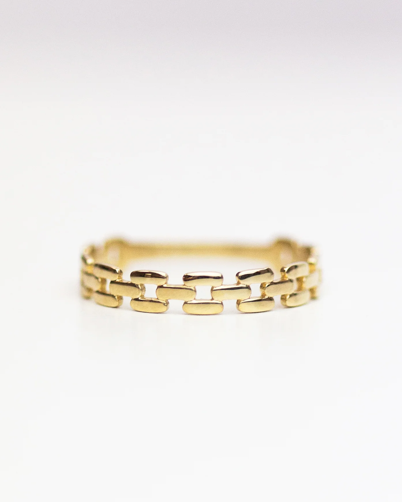 14k Gold Square Link Ring - Image 2
