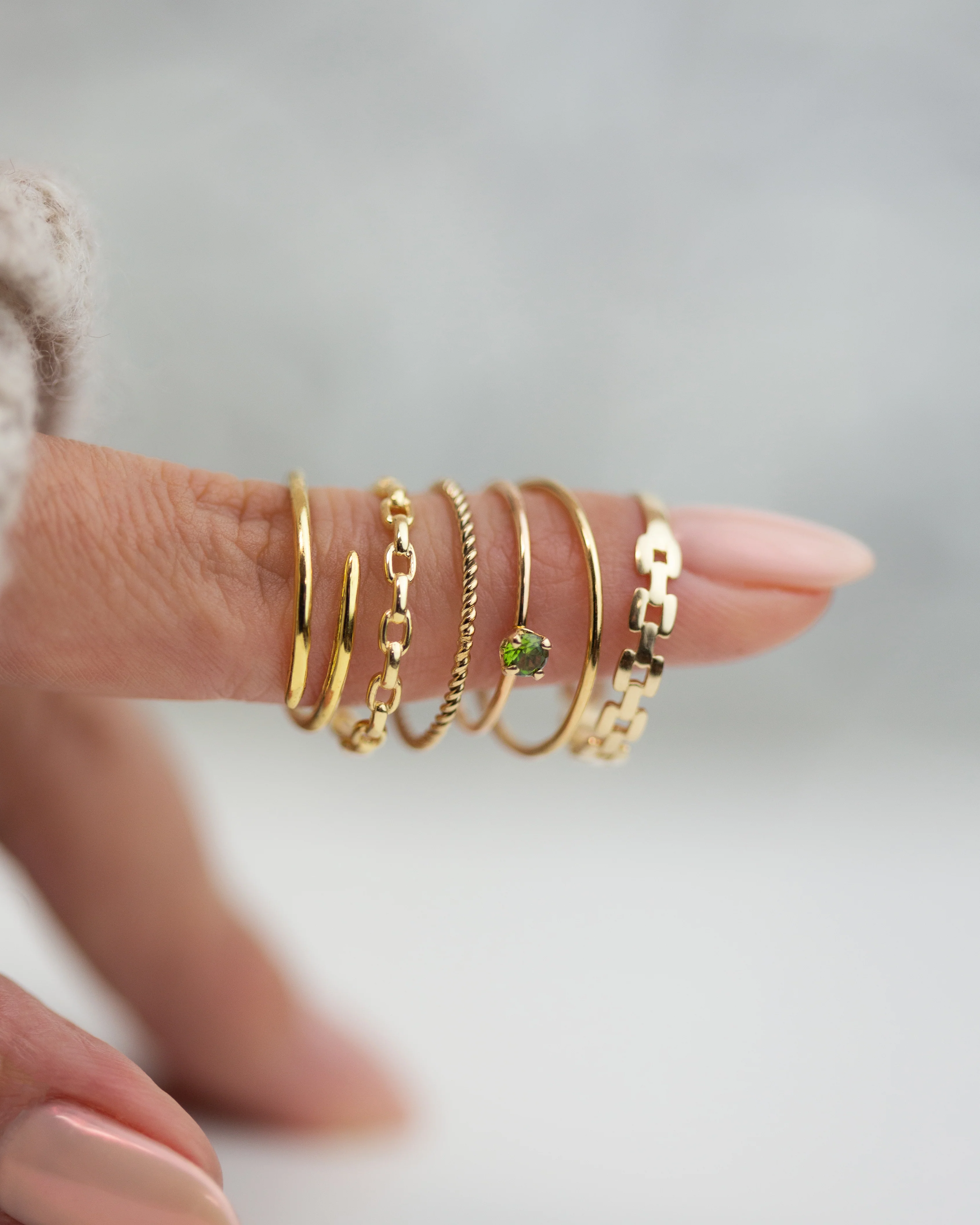 14k Gold Square Link Ring - Image 4