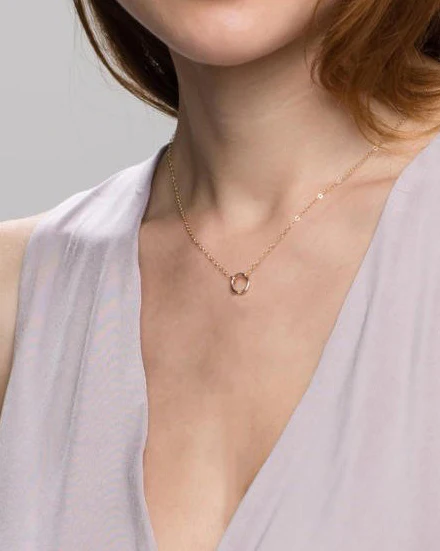 14K Halo Necklace - Image 3