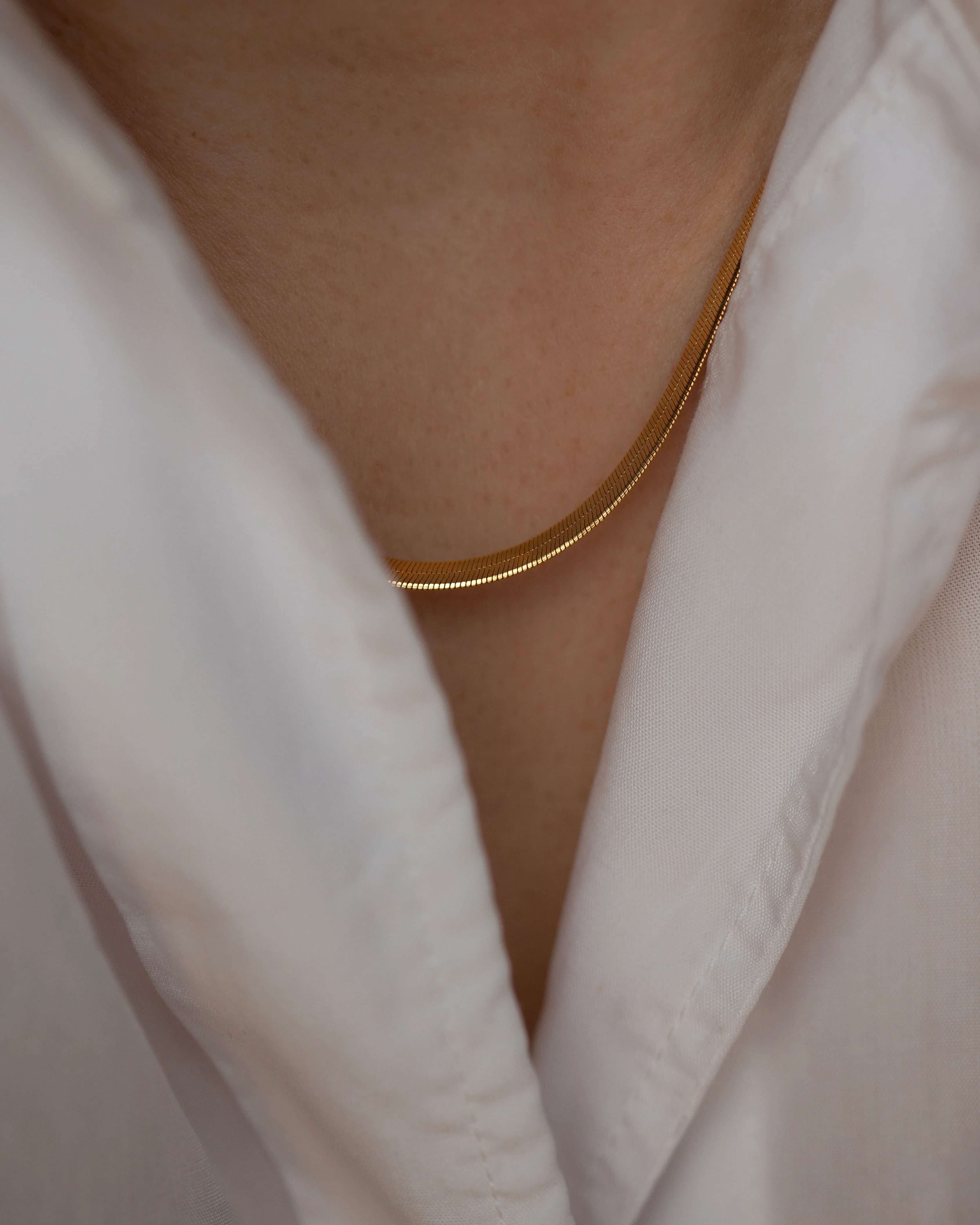 14k Herringbone Snake Chain Necklace - Image 2
