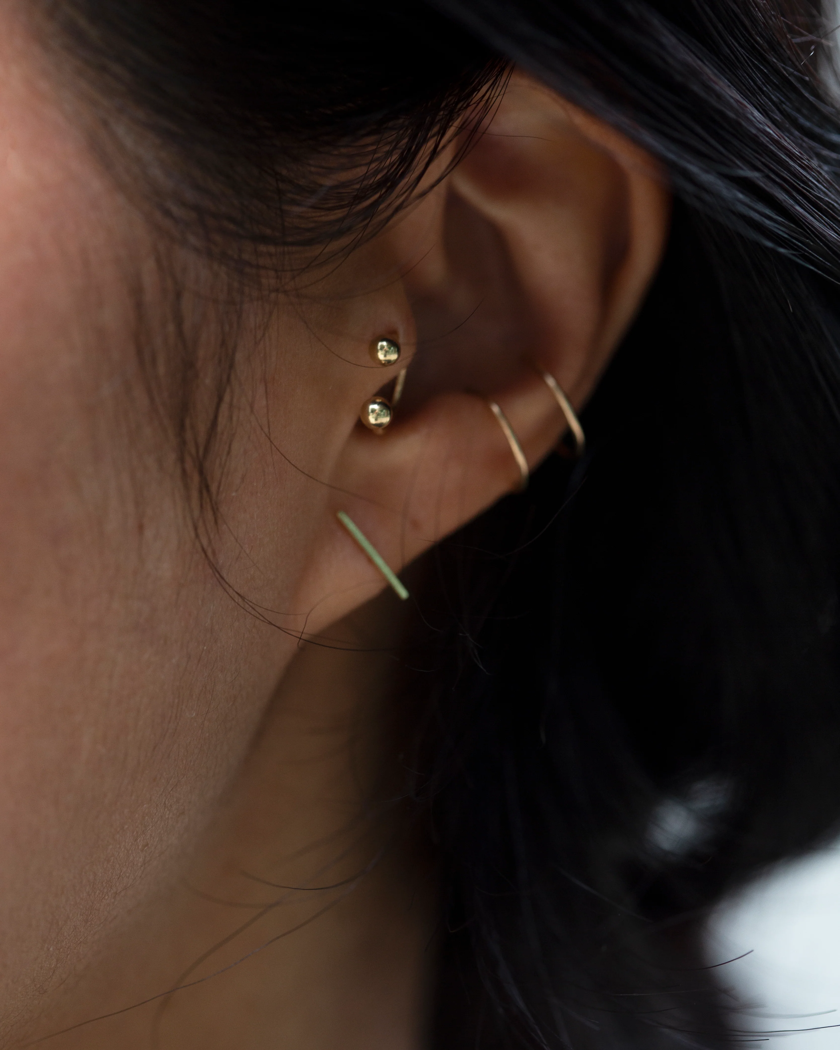 14k Horseshoe Barbell Earring - Image 2