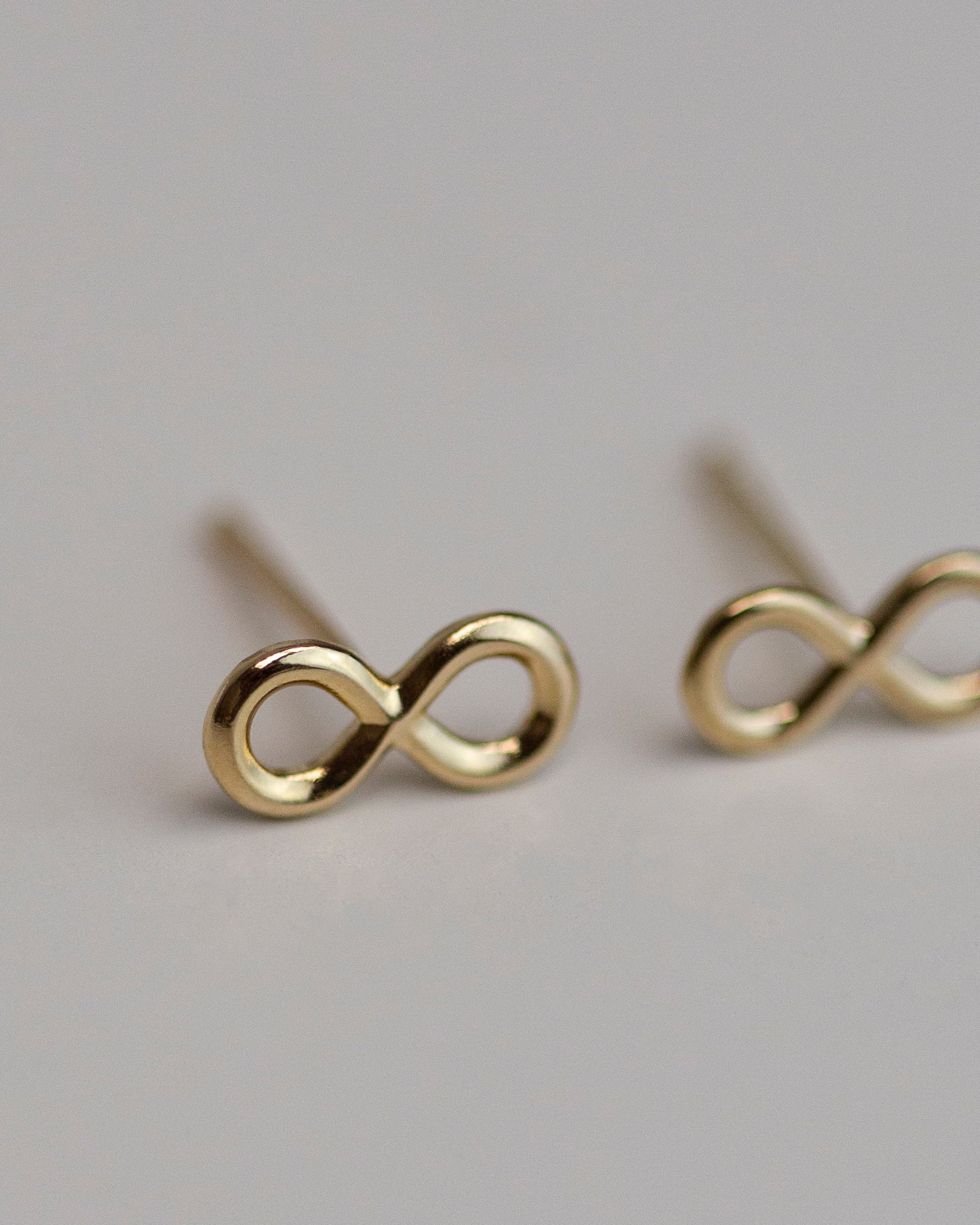 14k Infinity Stud Earrings - Image 2