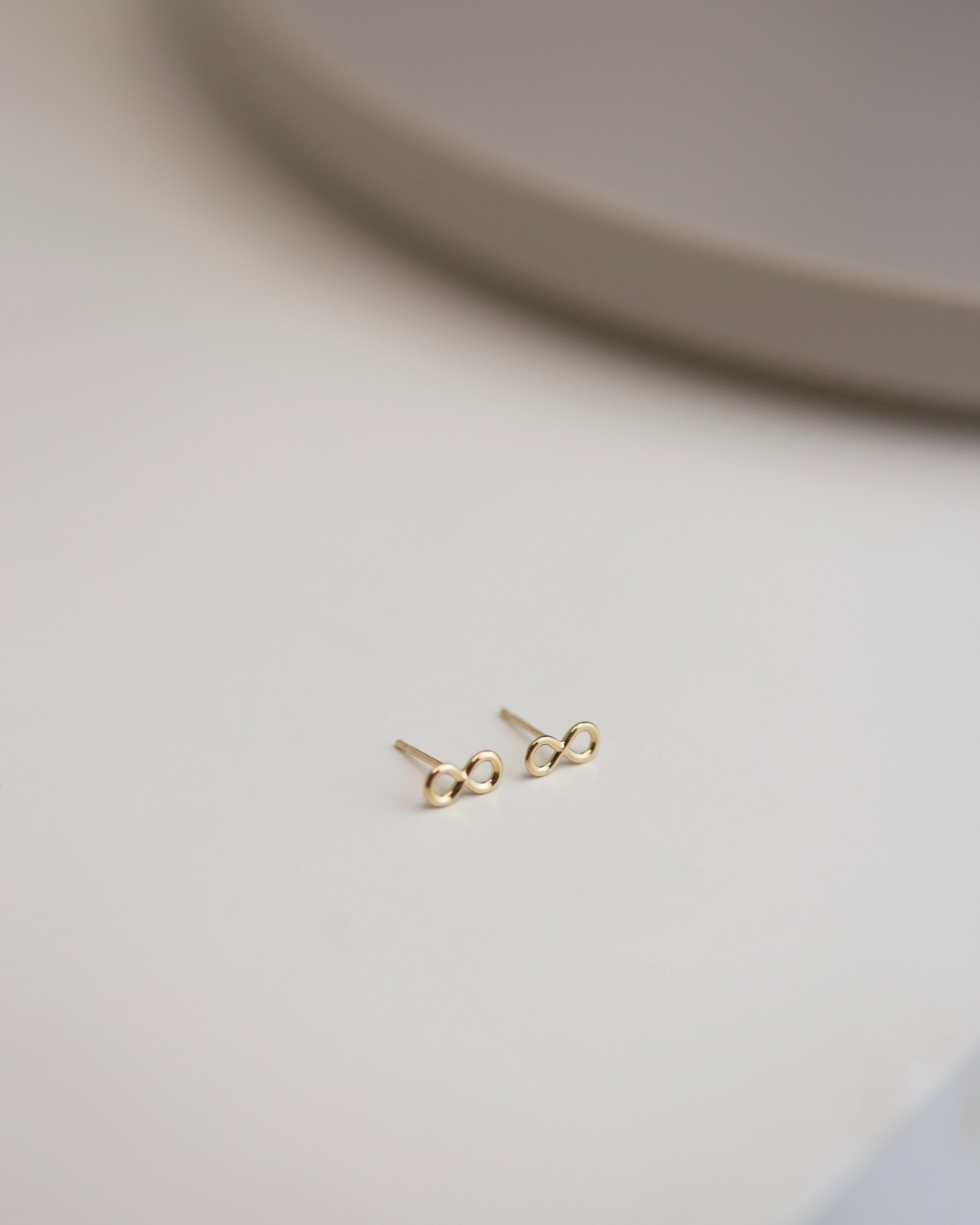 14k Infinity Stud Earrings - Image 4