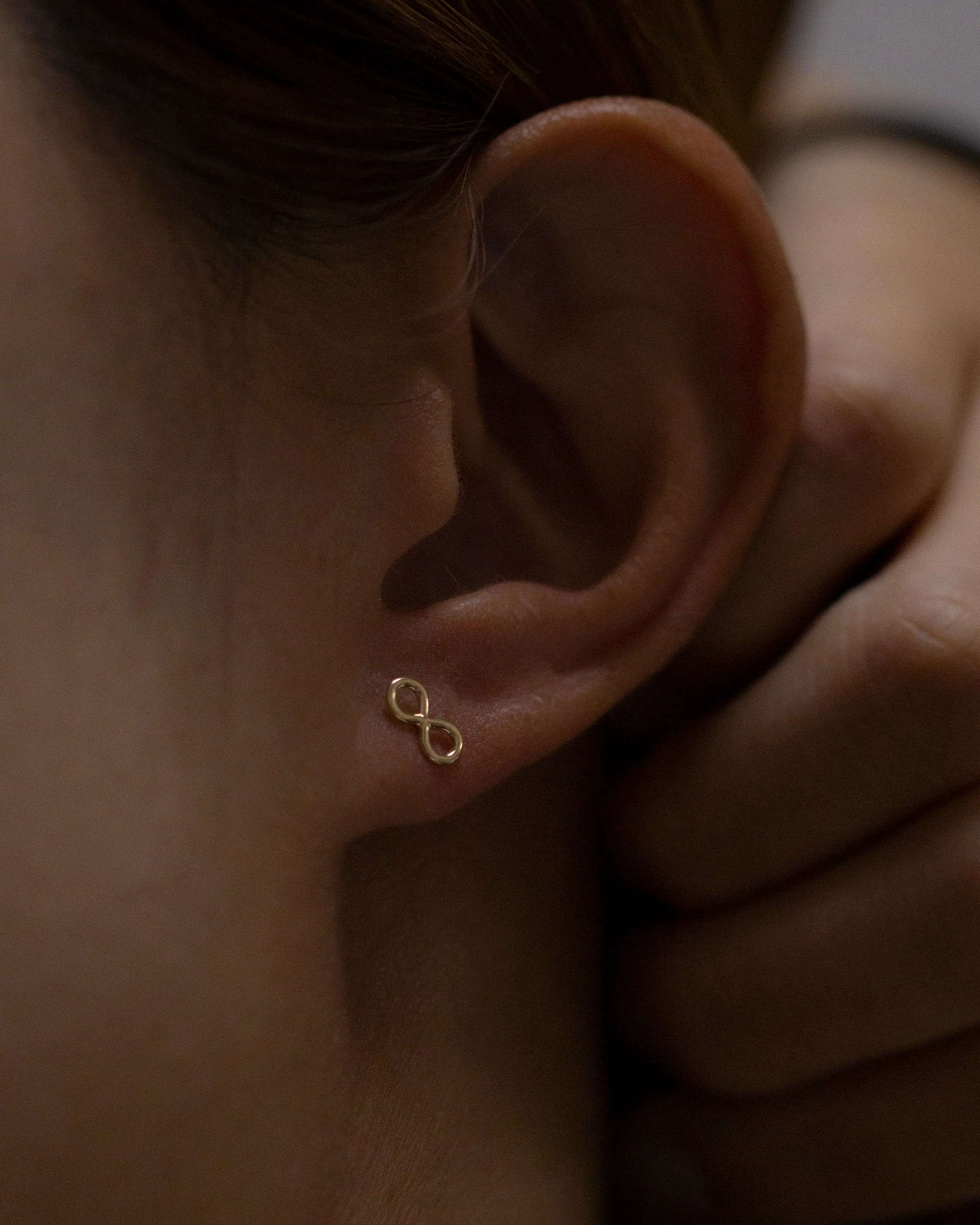 14k Infinity Stud Earrings - Image 5