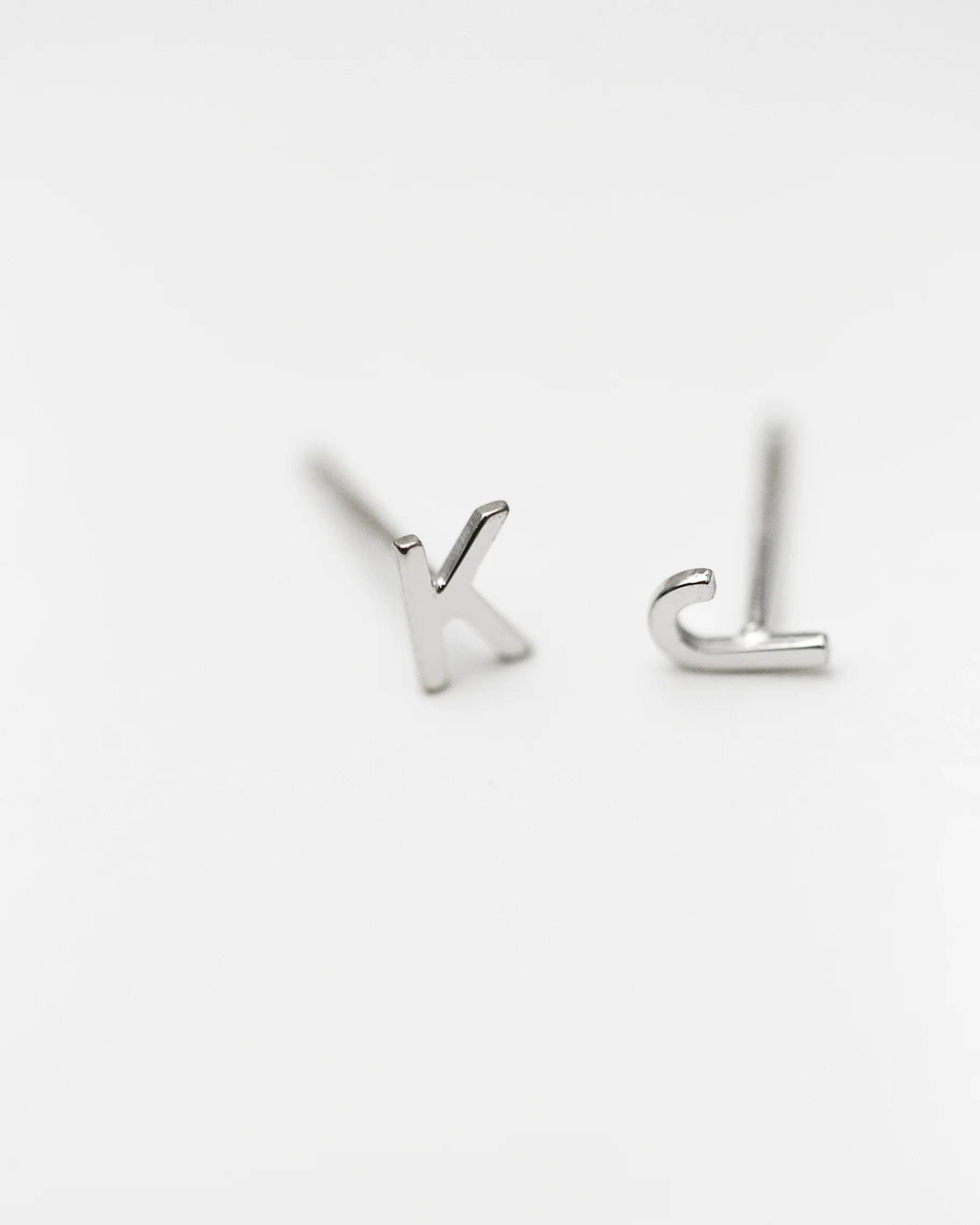 14K Initial stud Earrings - Image 4