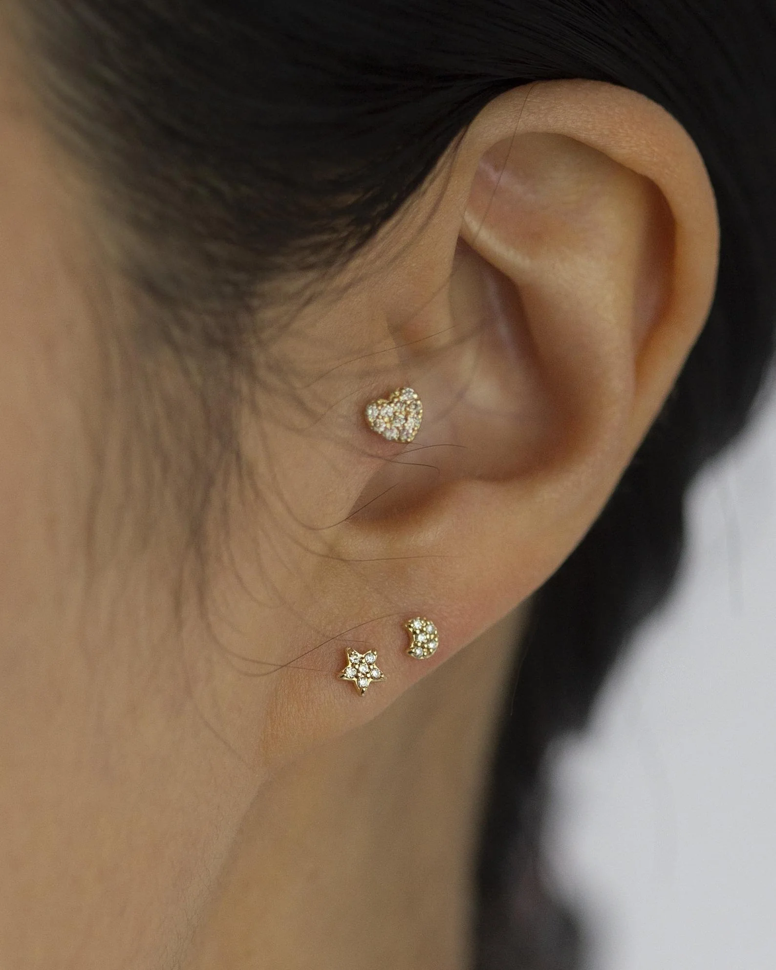 14k Mini Diamond Star Stud - Image 2