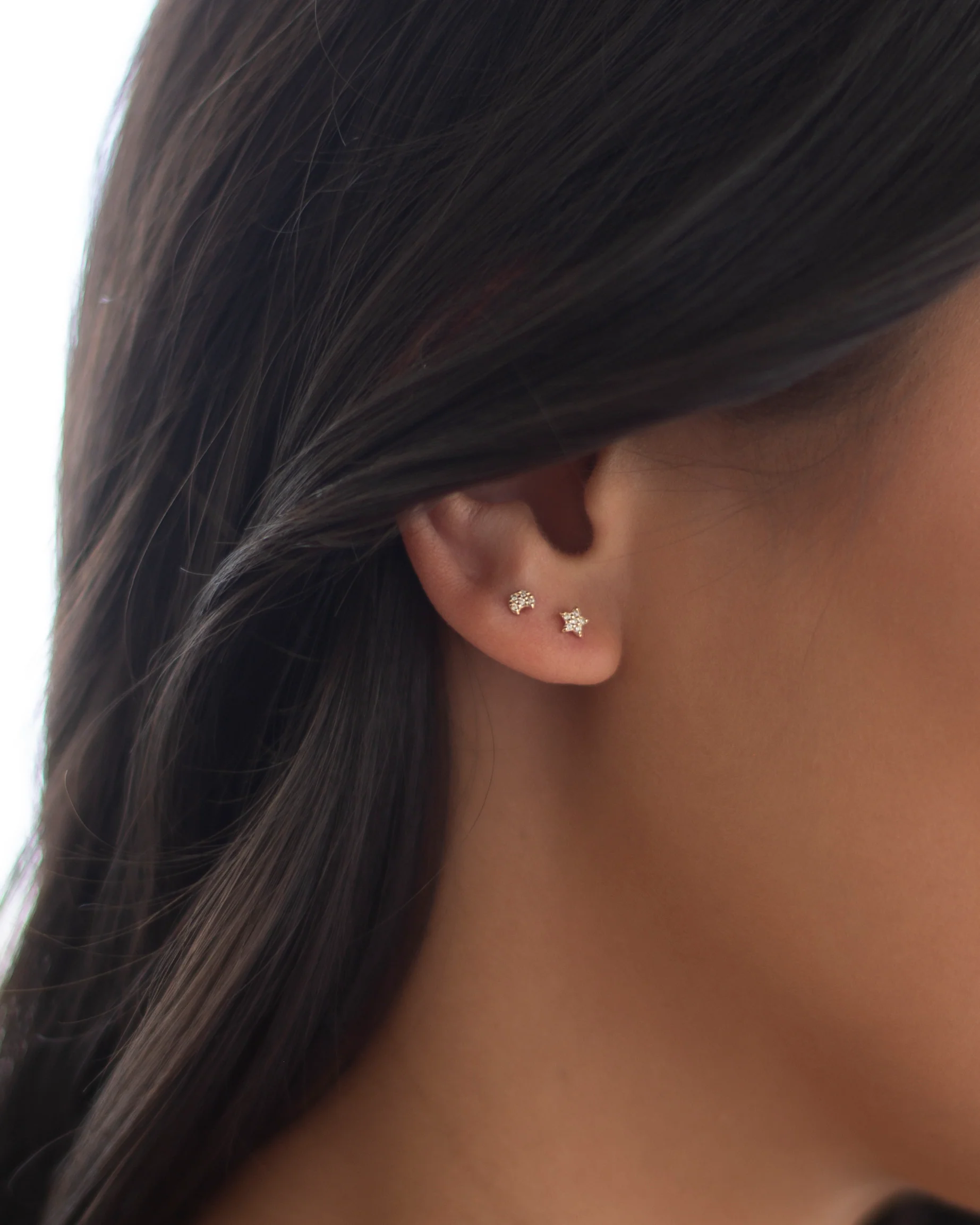 14k Mini Diamond Star Stud - Image 3