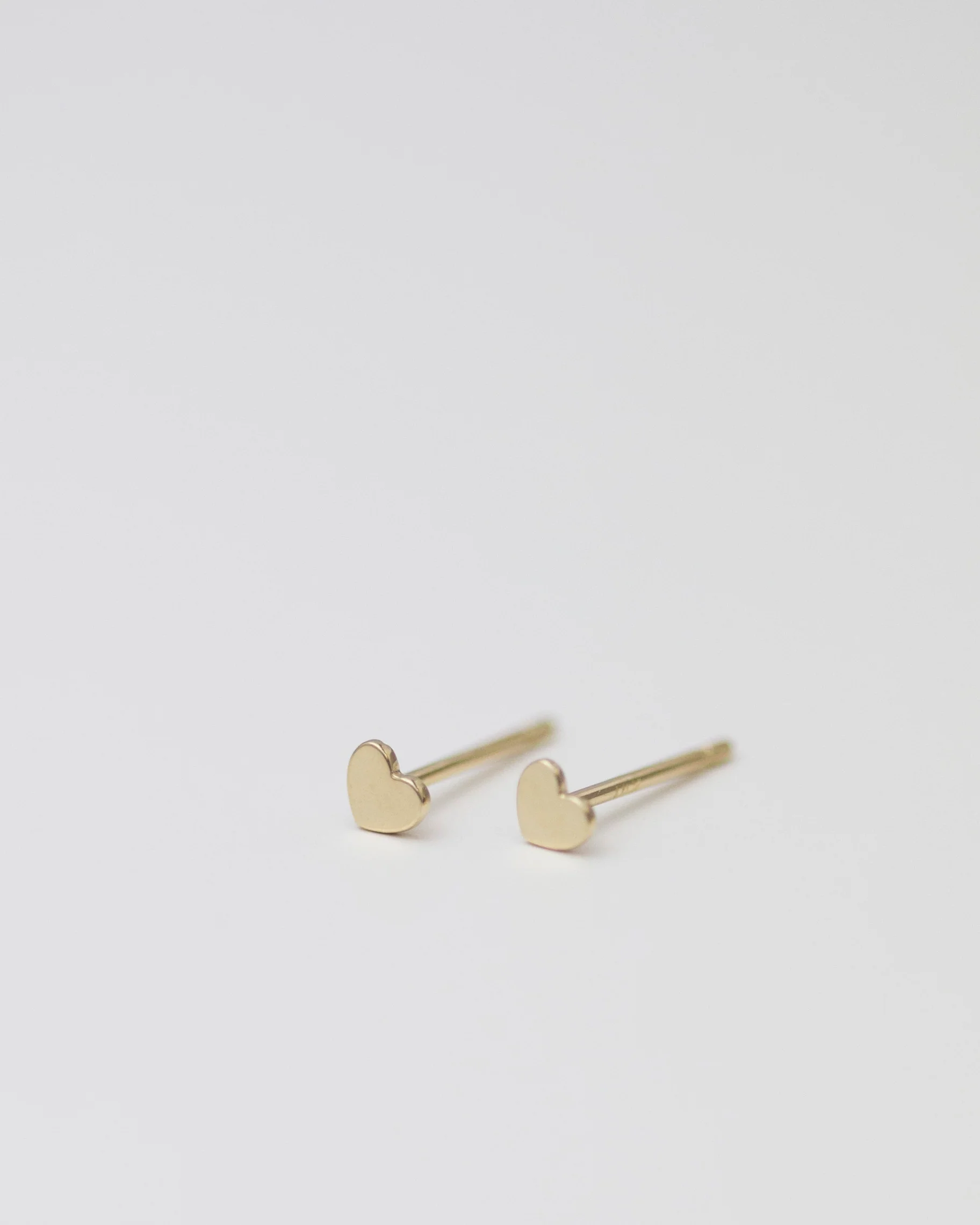14K Mini Heart Stud Earrings - Image 5