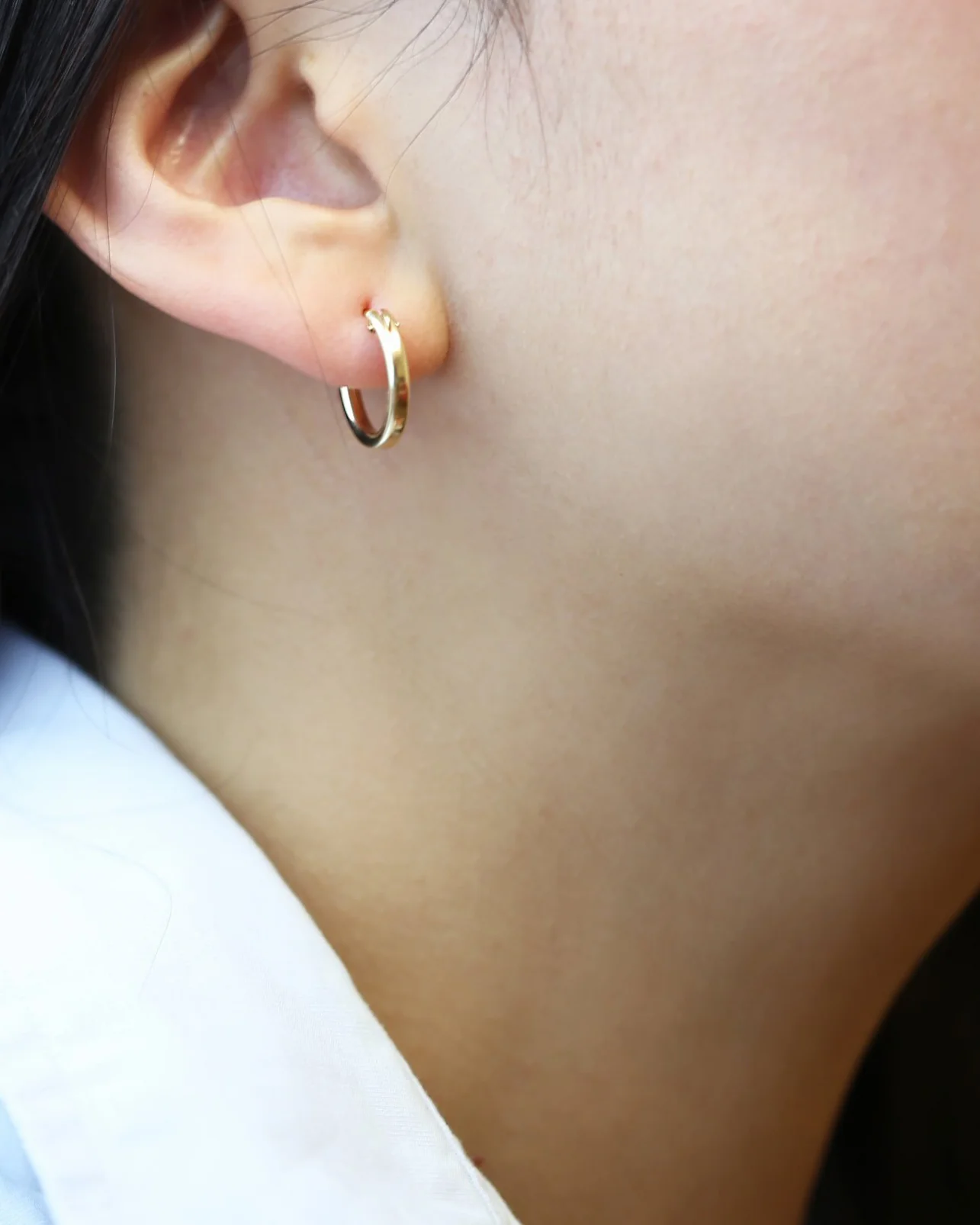 14K Mini Hoop Earrings - Image 3
