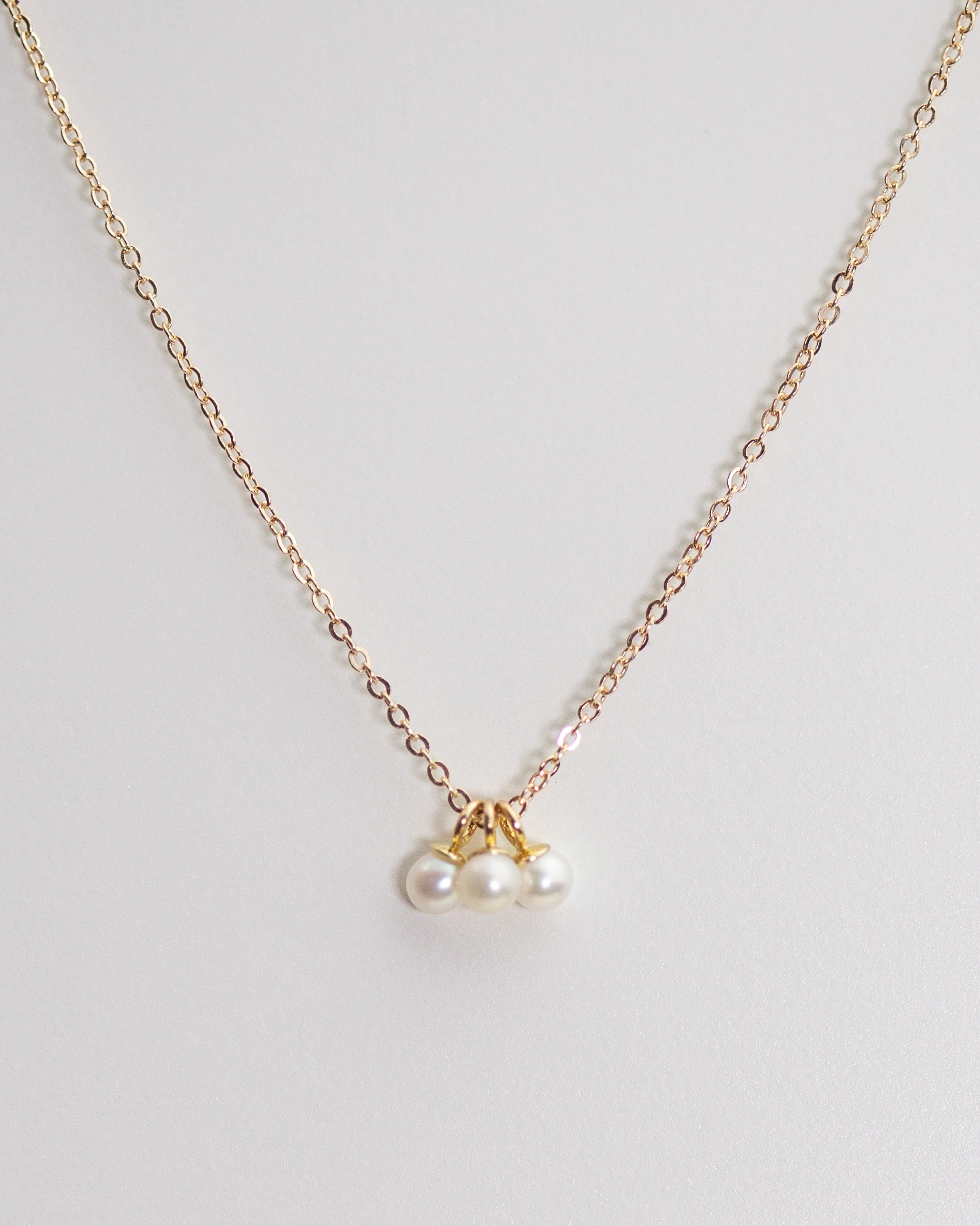 14k Mini Pearl Pendant Necklace - Image 5