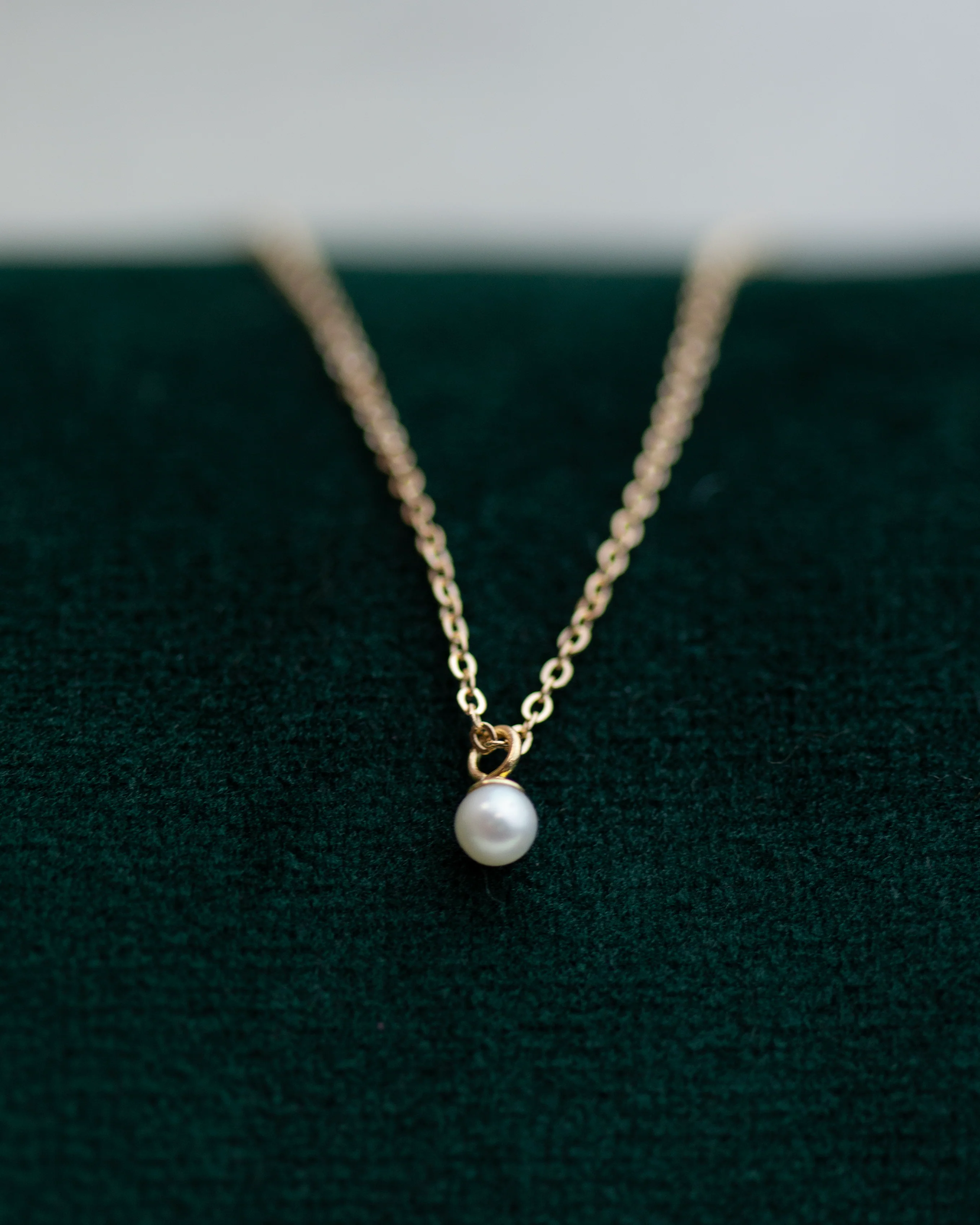 14k Mini Pearl Pendant Necklace - Image 6