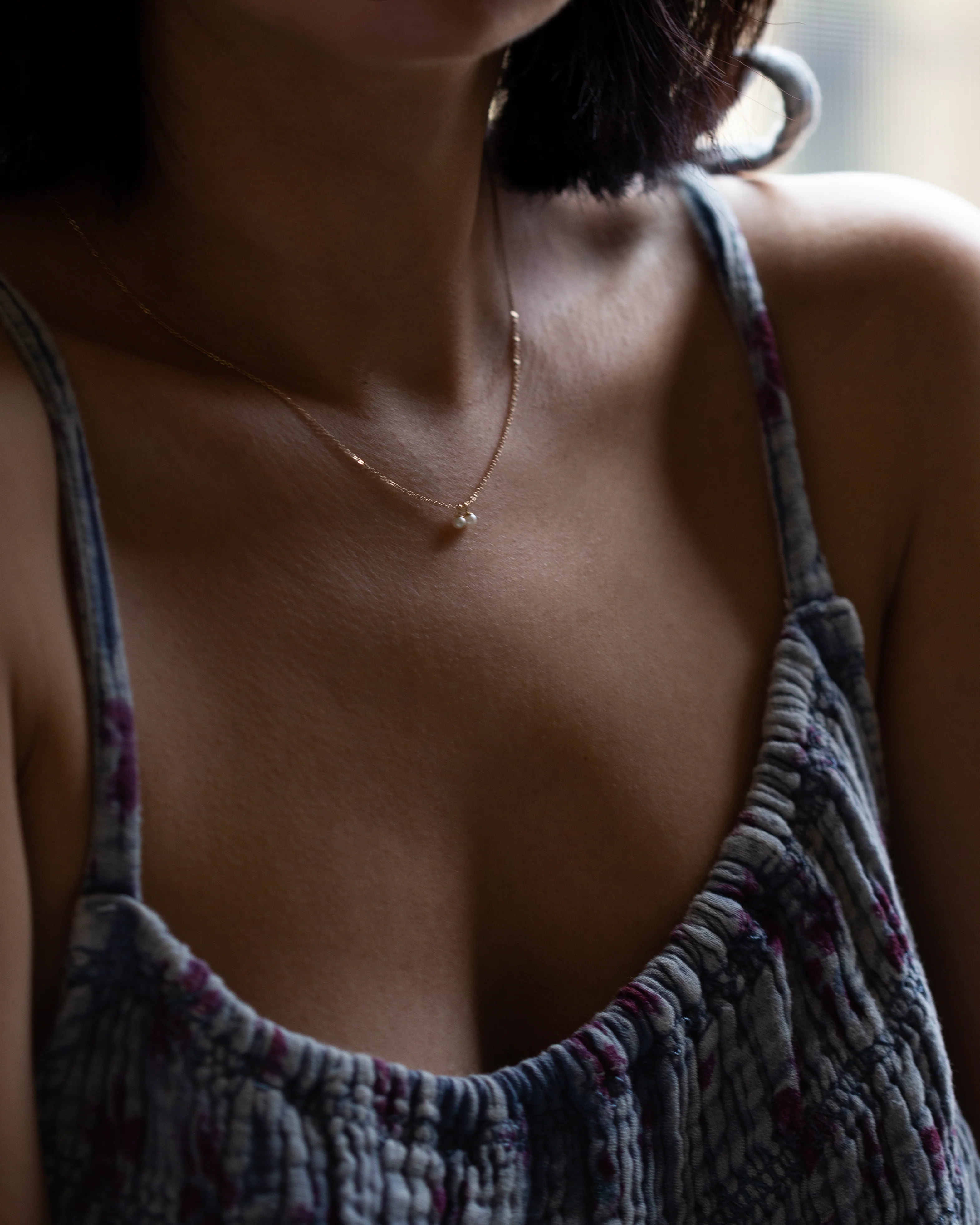 14k Mini Pearl Pendant Necklace - Image 8