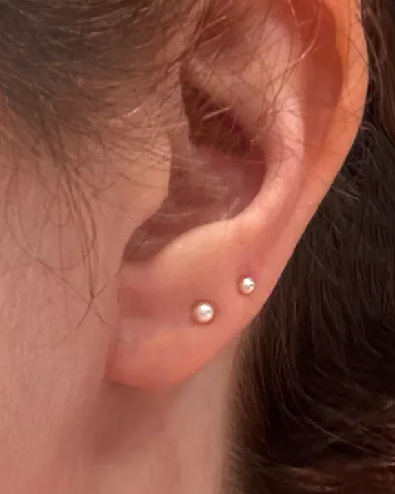 14k Mini Pearl Studs - Image 3
